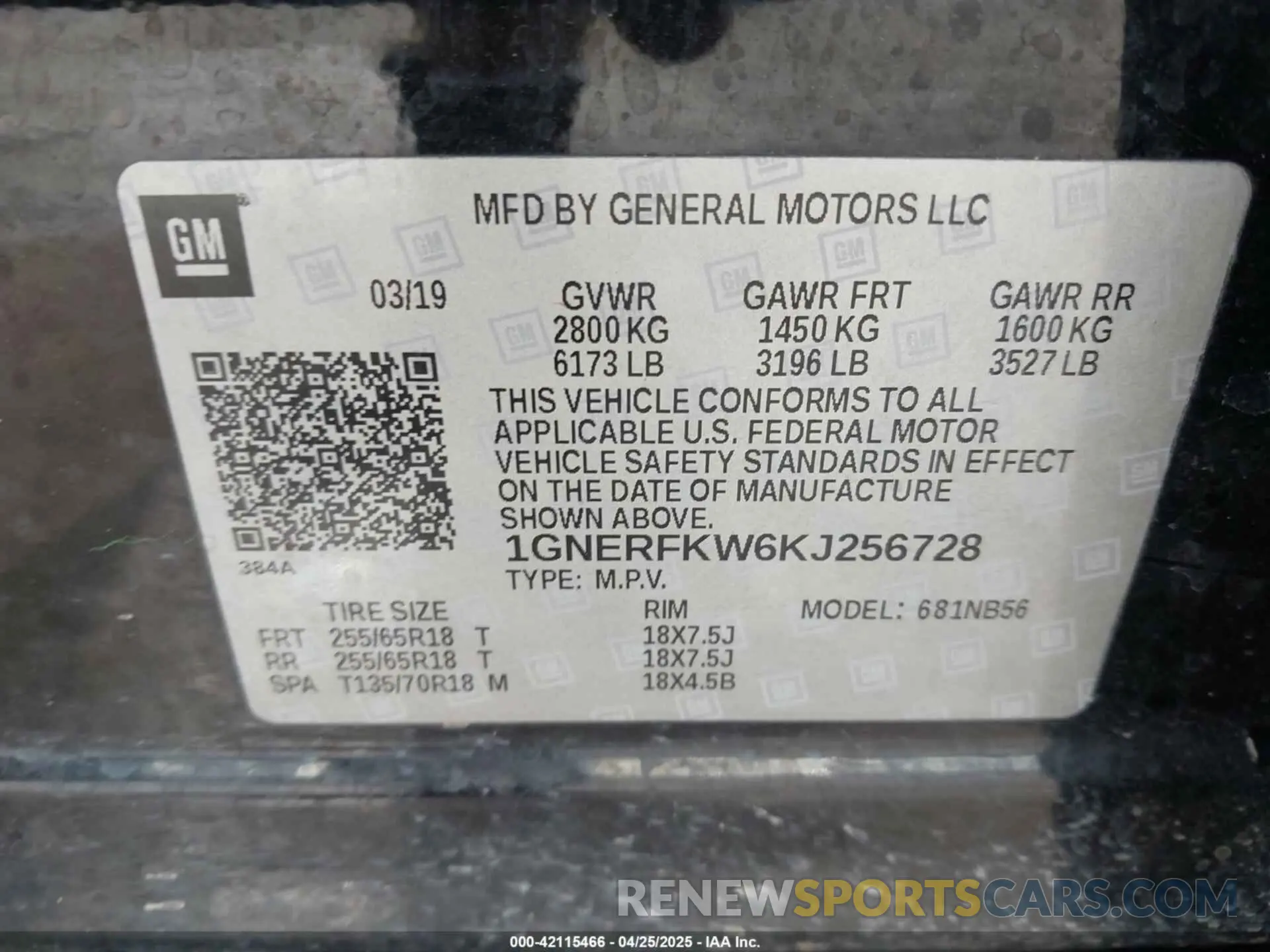 9 fotografías del automóvil dañado 1GNERFKW6KJ256728 CHEVROLET TRAVERSE 2019