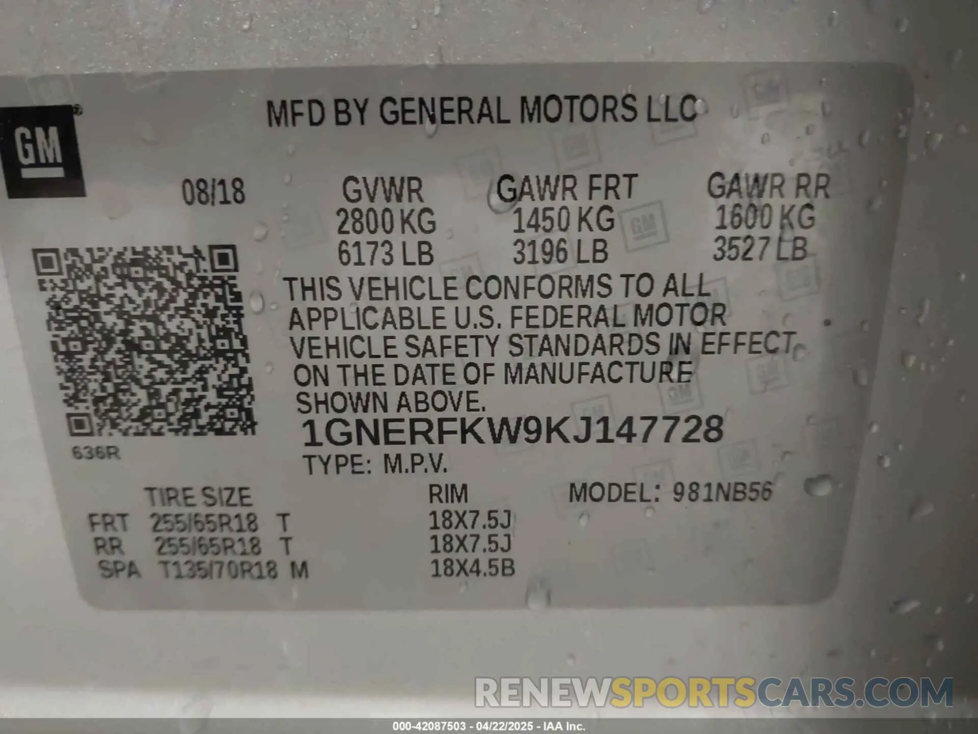 9 fotografías del automóvil dañado 1GNERFKW9KJ147728 CHEVROLET TRAVERSE 2019
