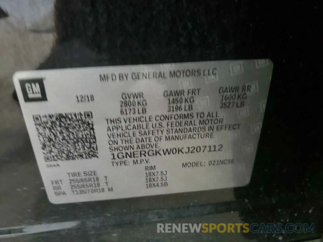 13 fotografías del automóvil dañado 1GNERGKW0KJ207112 CHEVROLET TRAVERSE 2019