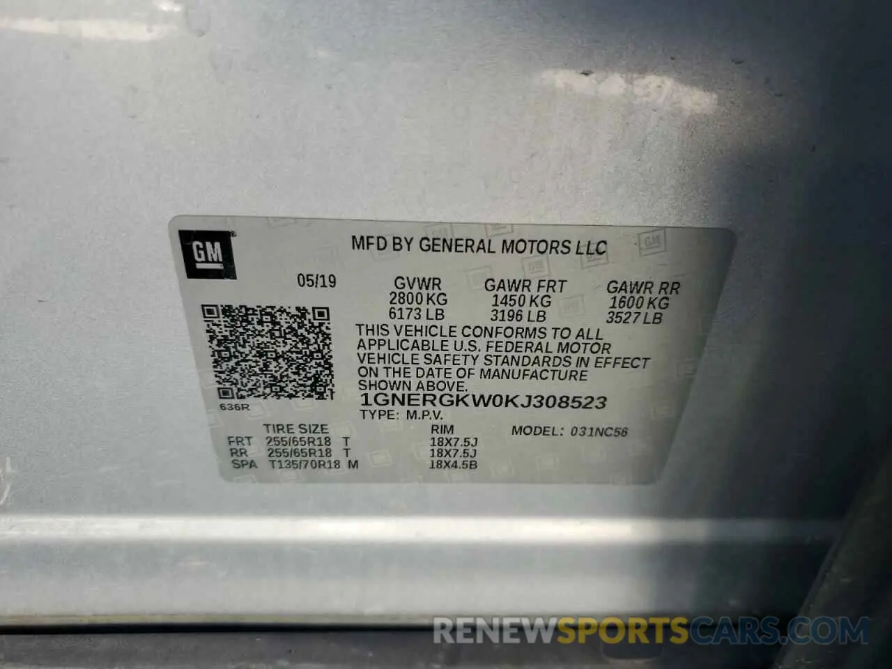 13 fotografías del automóvil dañado 1GNERGKW0KJ308523 CHEVROLET TRAVERSE 2019