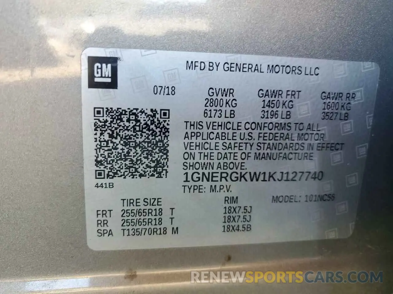 13 fotografías del automóvil dañado 1GNERGKW1KJ127740 CHEVROLET TRAVERSE 2019