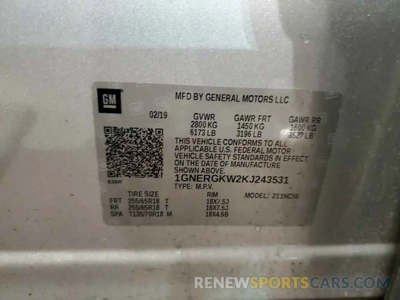 13 fotografías del automóvil dañado 1GNERGKW2KJ243531 CHEVROLET TRAVERSE 2019
