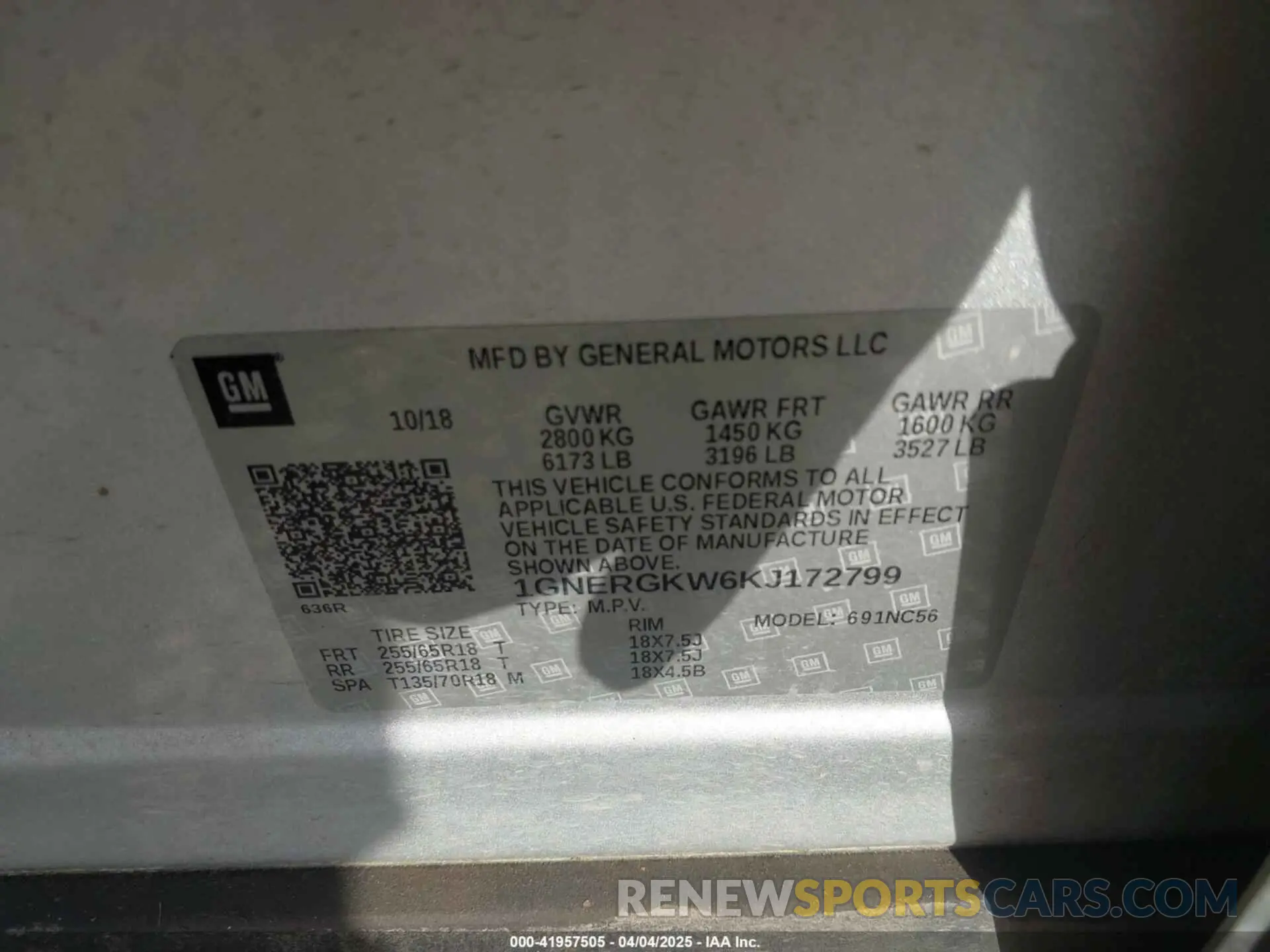 9 fotografías del automóvil dañado 1GNERGKW6KJ172799 CHEVROLET TRAVERSE 2019