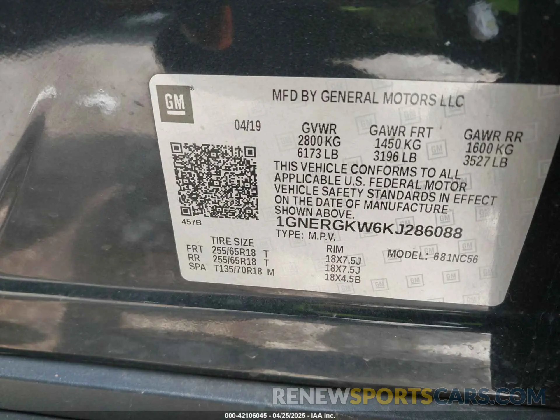 9 fotografías del automóvil dañado 1GNERGKW6KJ286088 CHEVROLET TRAVERSE 2019