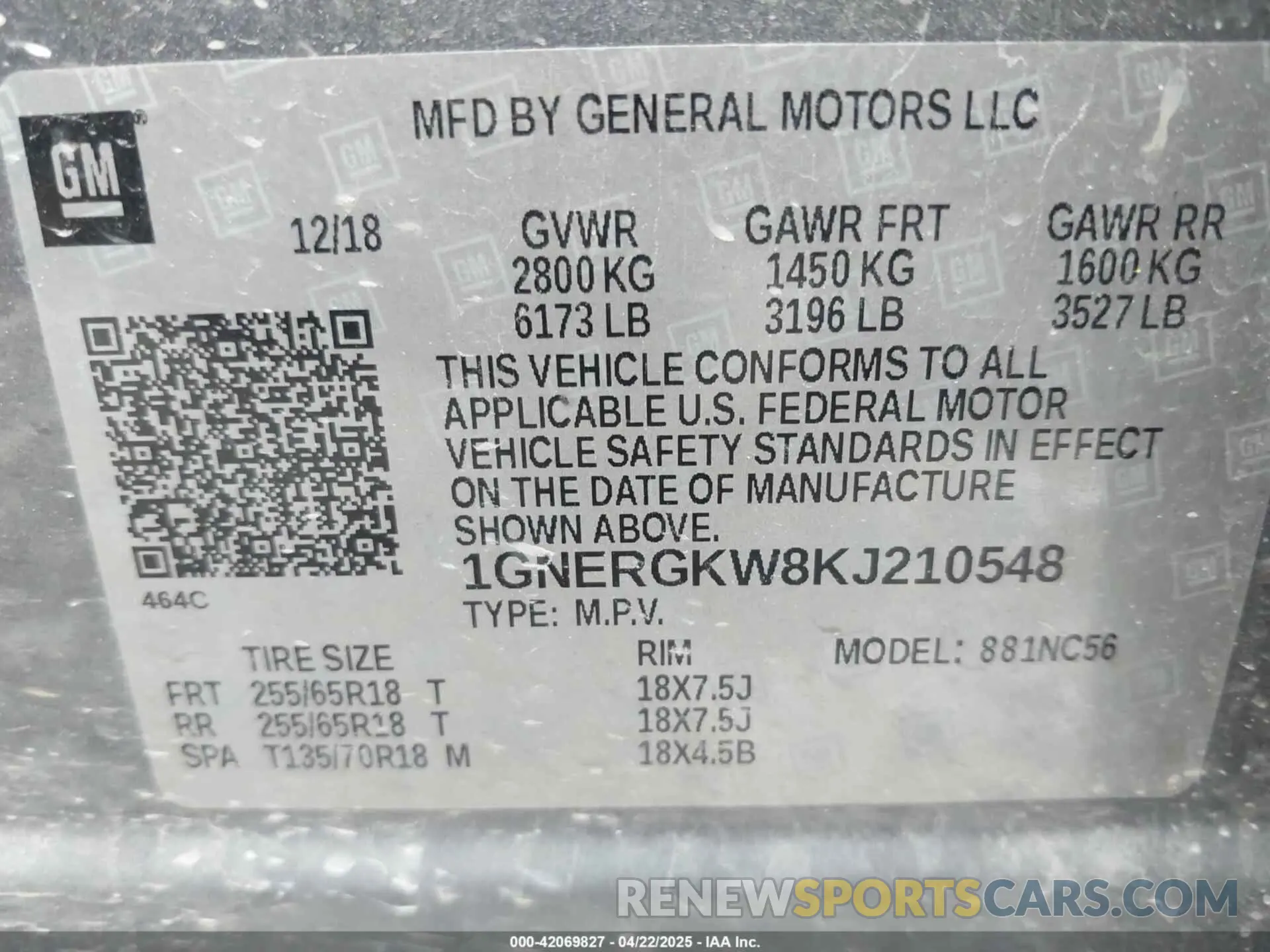 9 fotografías del automóvil dañado 1GNERGKW8KJ210548 CHEVROLET TRAVERSE 2019