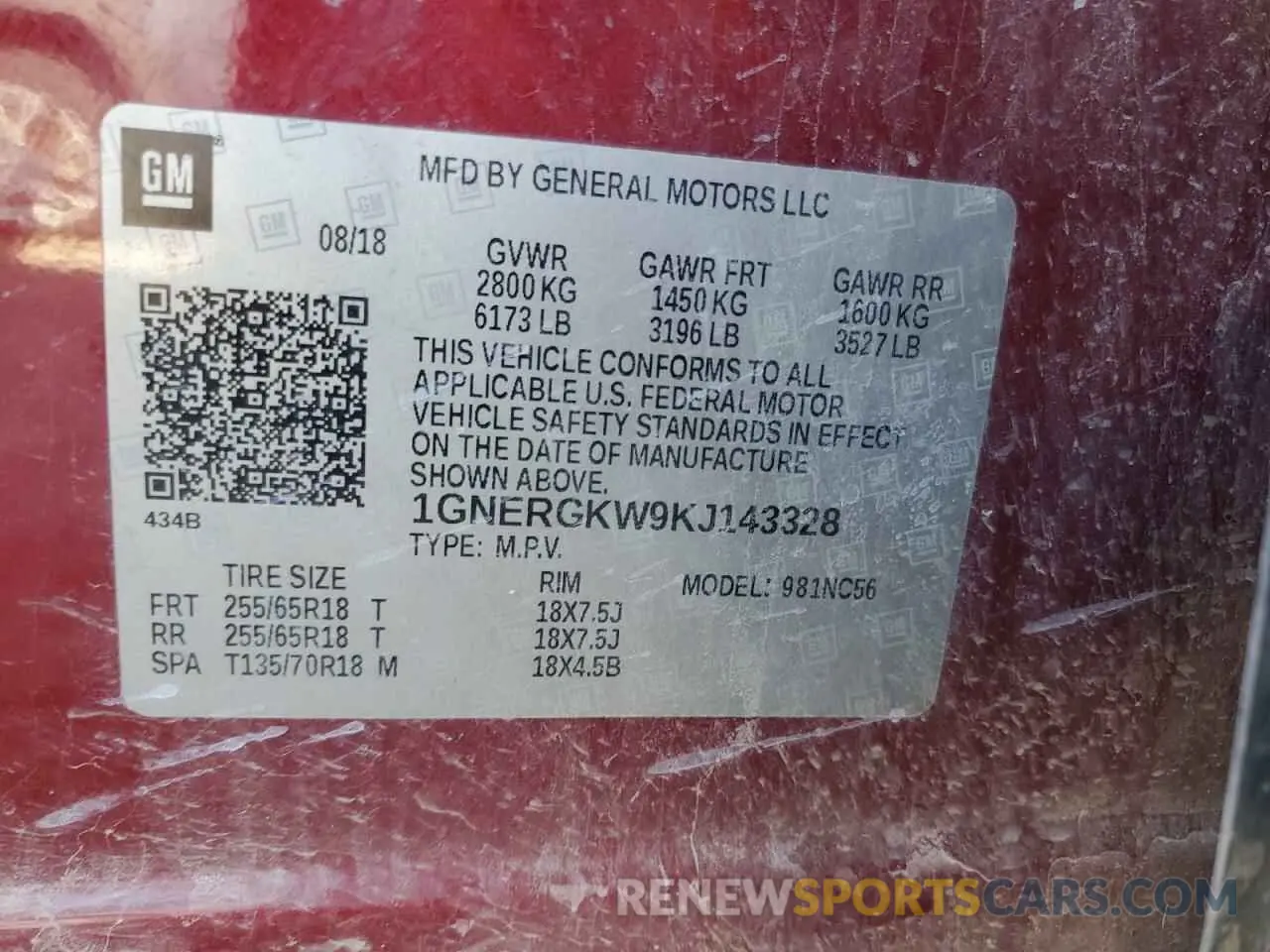 13 fotografías del automóvil dañado 1GNERGKW9KJ143328 CHEVROLET TRAVERSE 2019