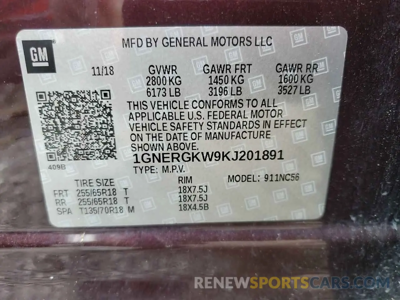 13 fotografías del automóvil dañado 1GNERGKW9KJ201891 CHEVROLET TRAVERSE 2019