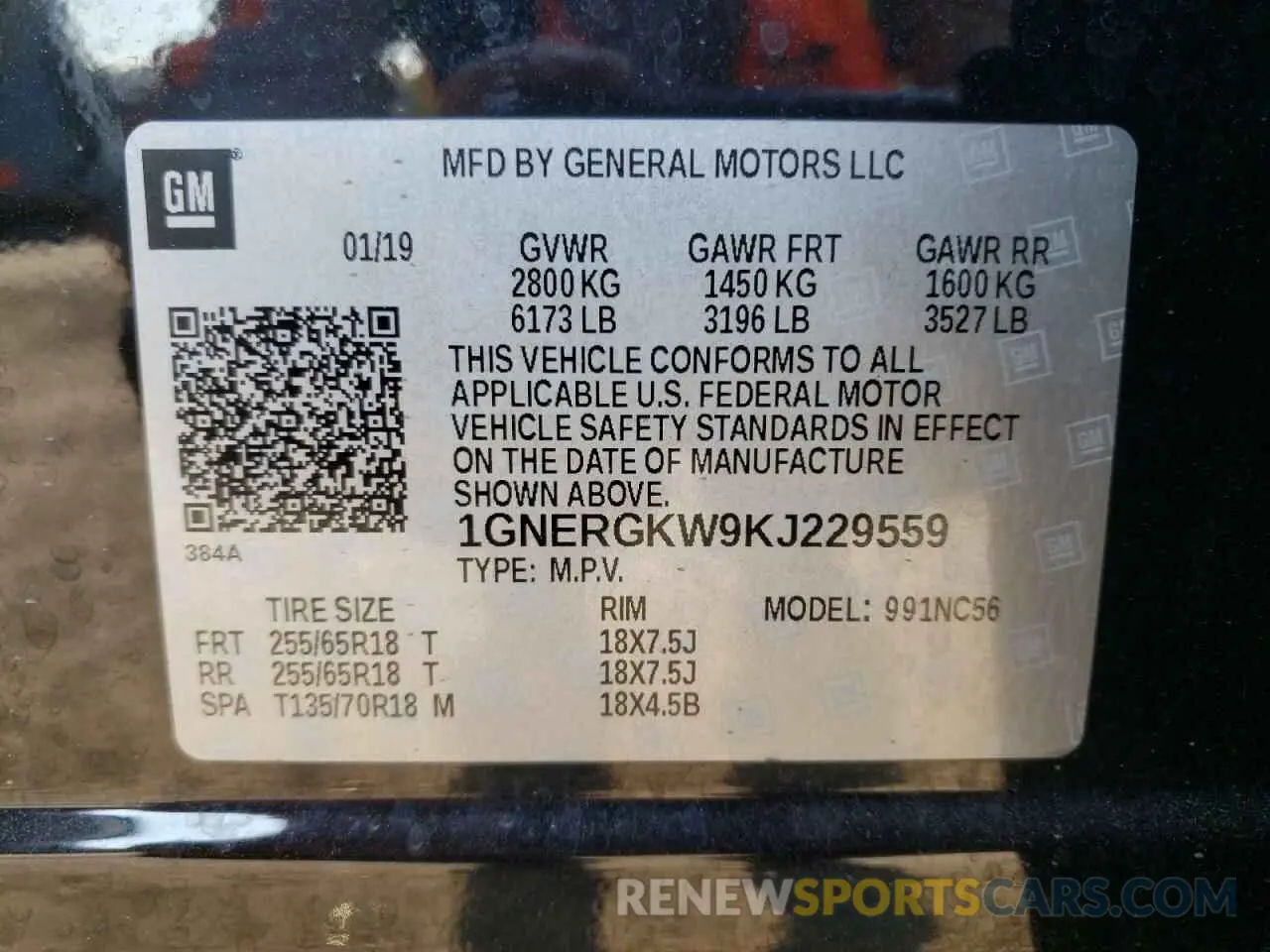 13 fotografías del automóvil dañado 1GNERGKW9KJ229559 CHEVROLET TRAVERSE 2019