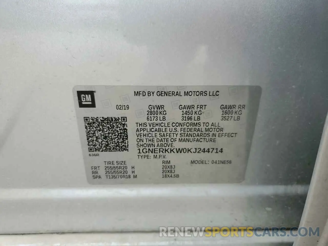 12 fotografías del automóvil dañado 1GNERKKW0KJ244714 CHEVROLET TRAVERSE 2019