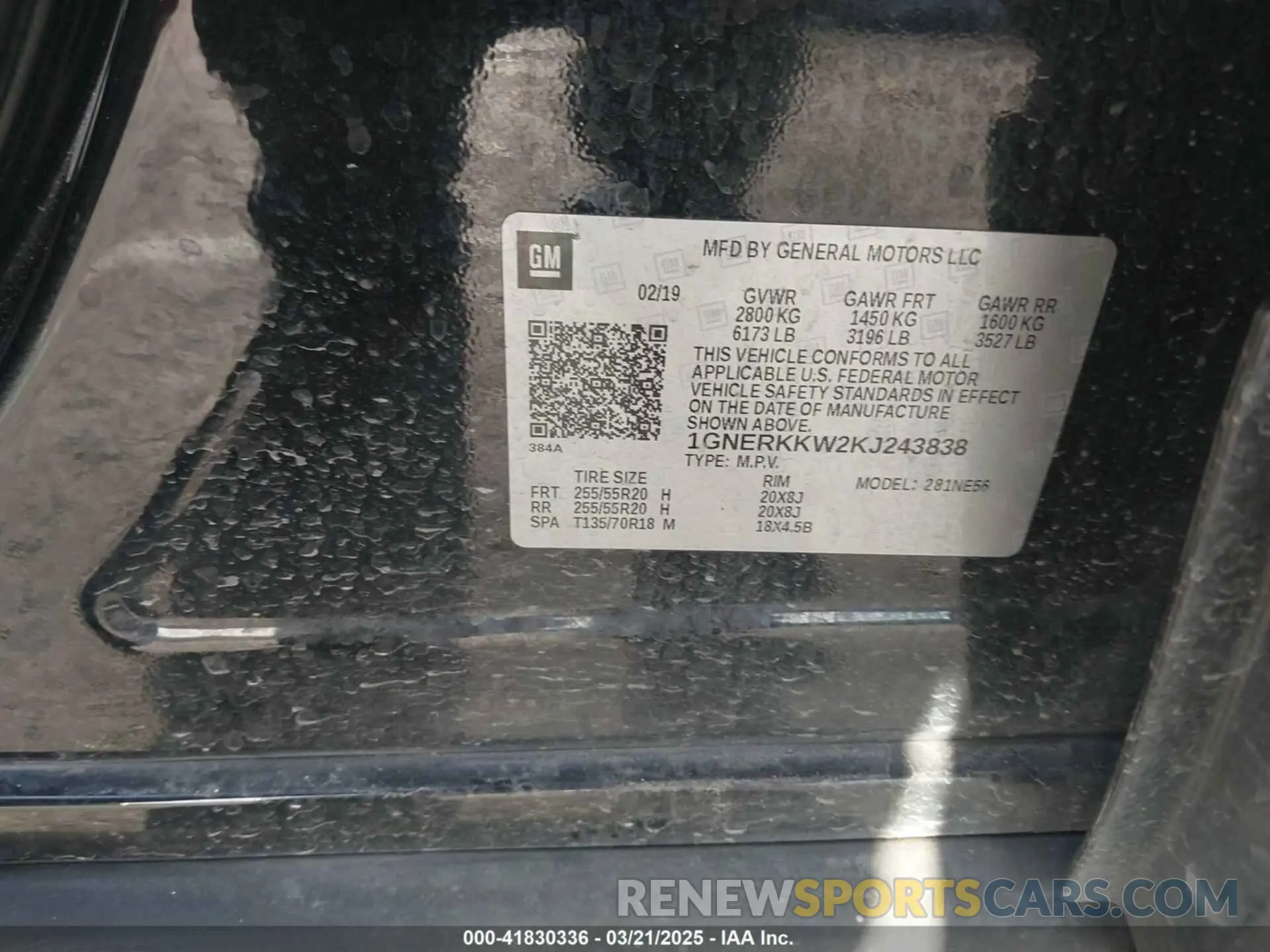 9 fotografías del automóvil dañado 1GNERKKW2KJ243838 CHEVROLET TRAVERSE 2019