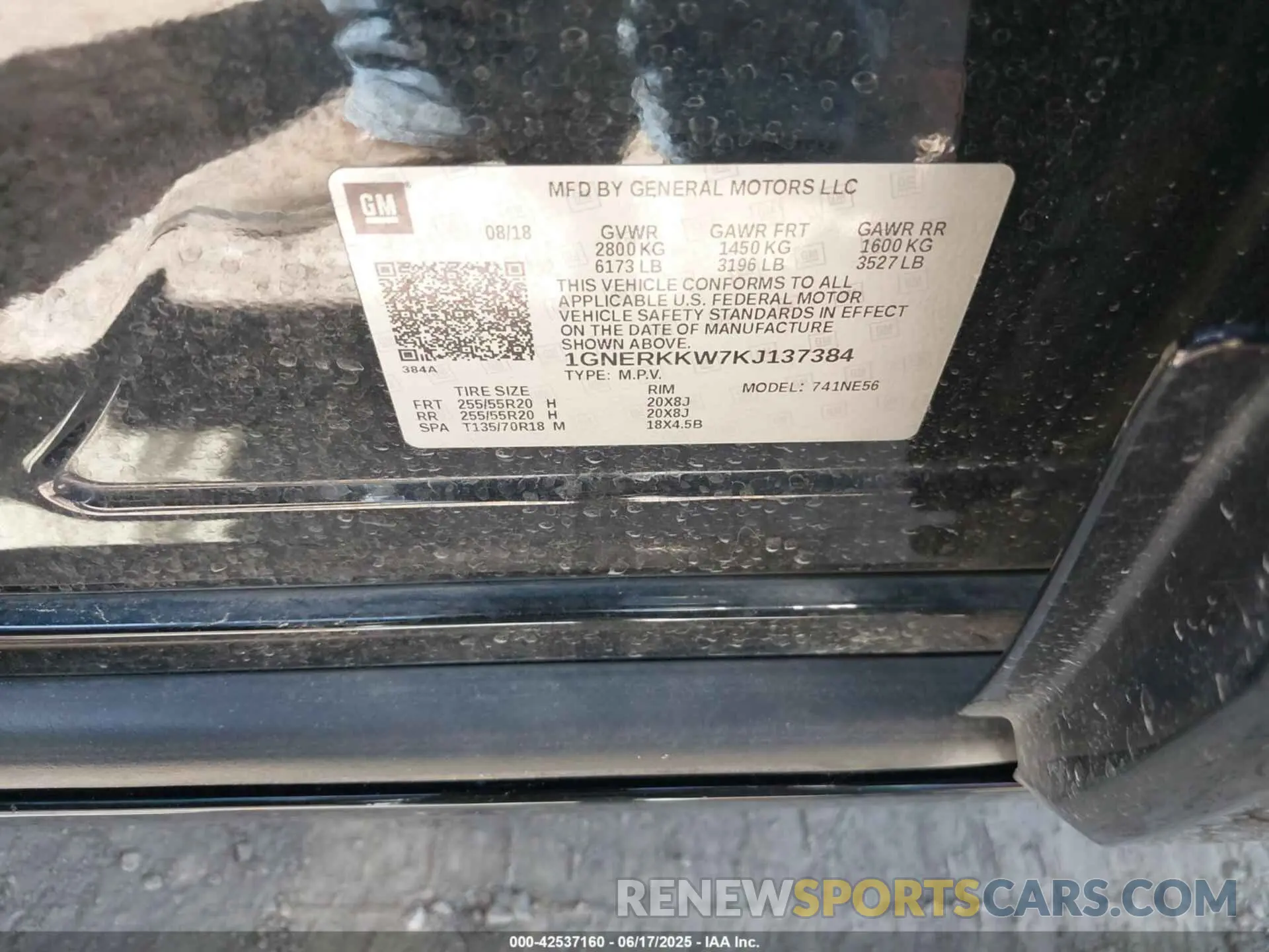 9 fotografías del automóvil dañado 1GNERKKW7KJ137384 CHEVROLET TRAVERSE 2019