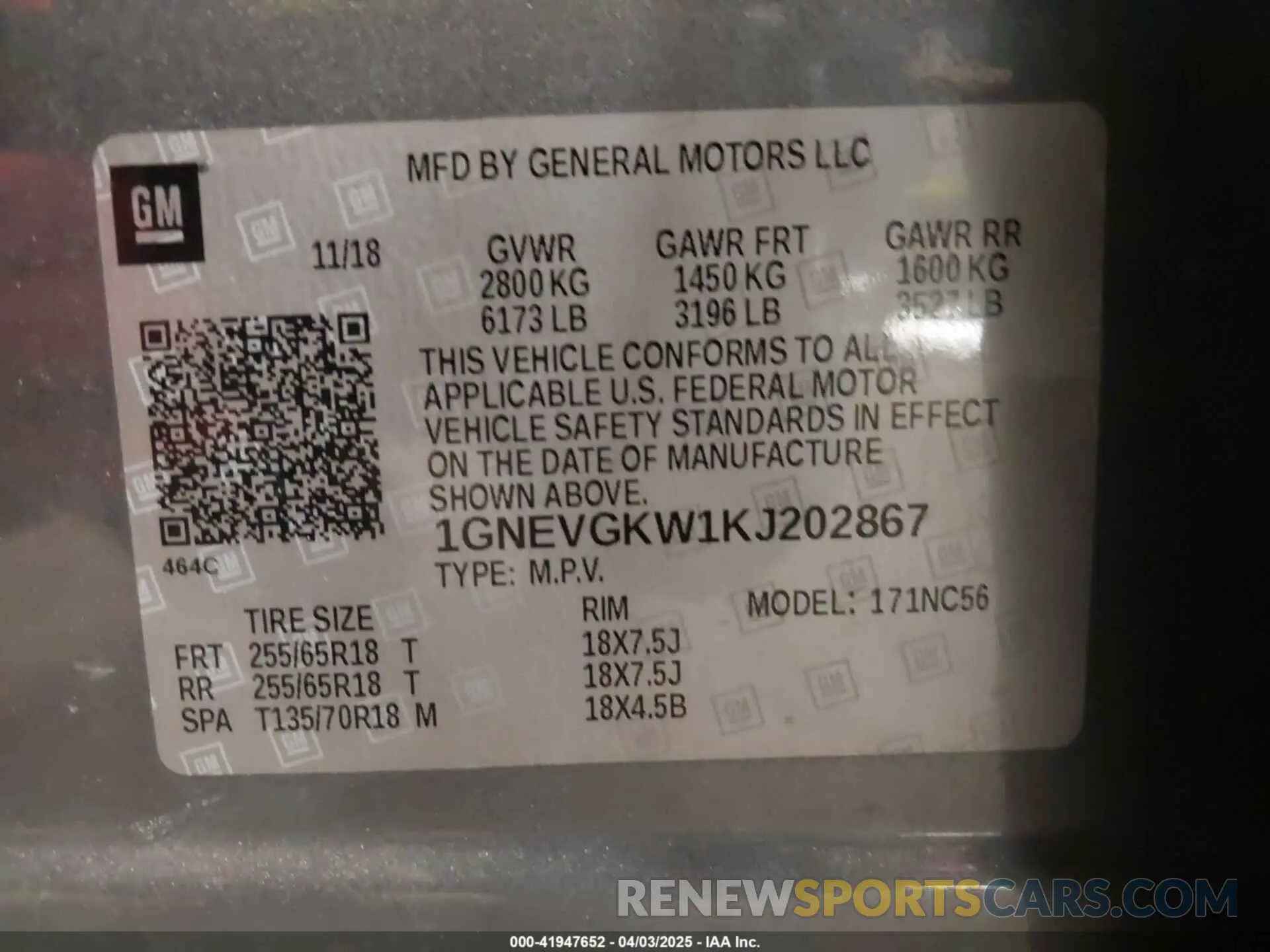9 fotografías del automóvil dañado 1GNEVGKW1KJ202867 CHEVROLET TRAVERSE 2019