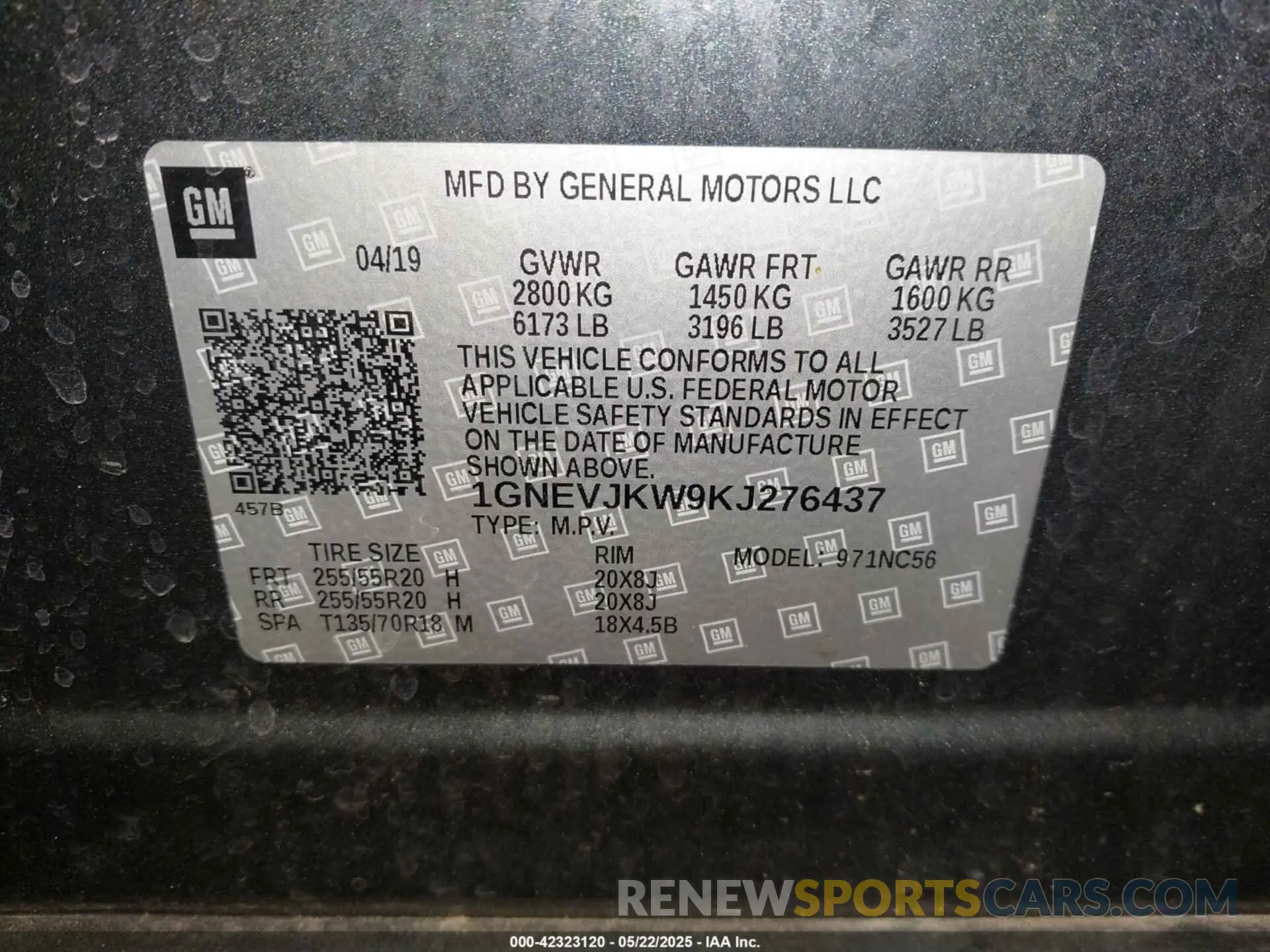 9 fotografías del automóvil dañado 1GNEVJKW9KJ276437 CHEVROLET TRAVERSE 2019