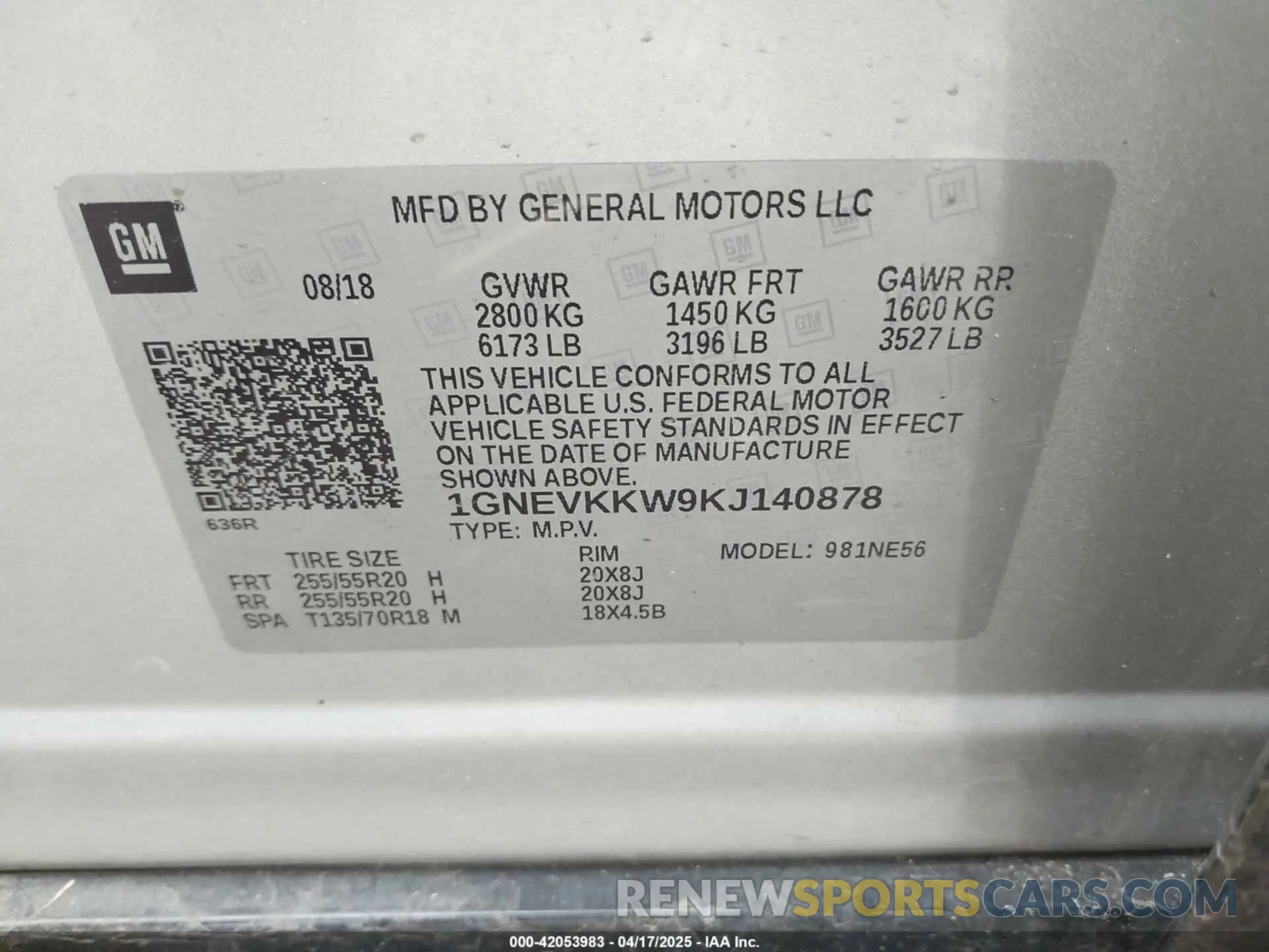 9 fotografías del automóvil dañado 1GNEVKKW9KJ140878 CHEVROLET TRAVERSE 2019