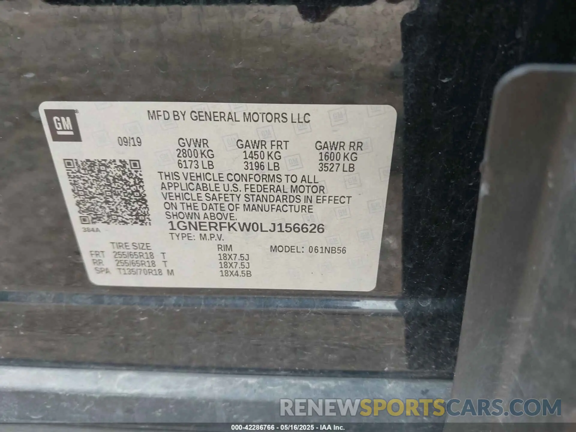 9 fotografías del automóvil dañado 1GNERFKW0LJ156626 CHEVROLET TRAVERSE 2020