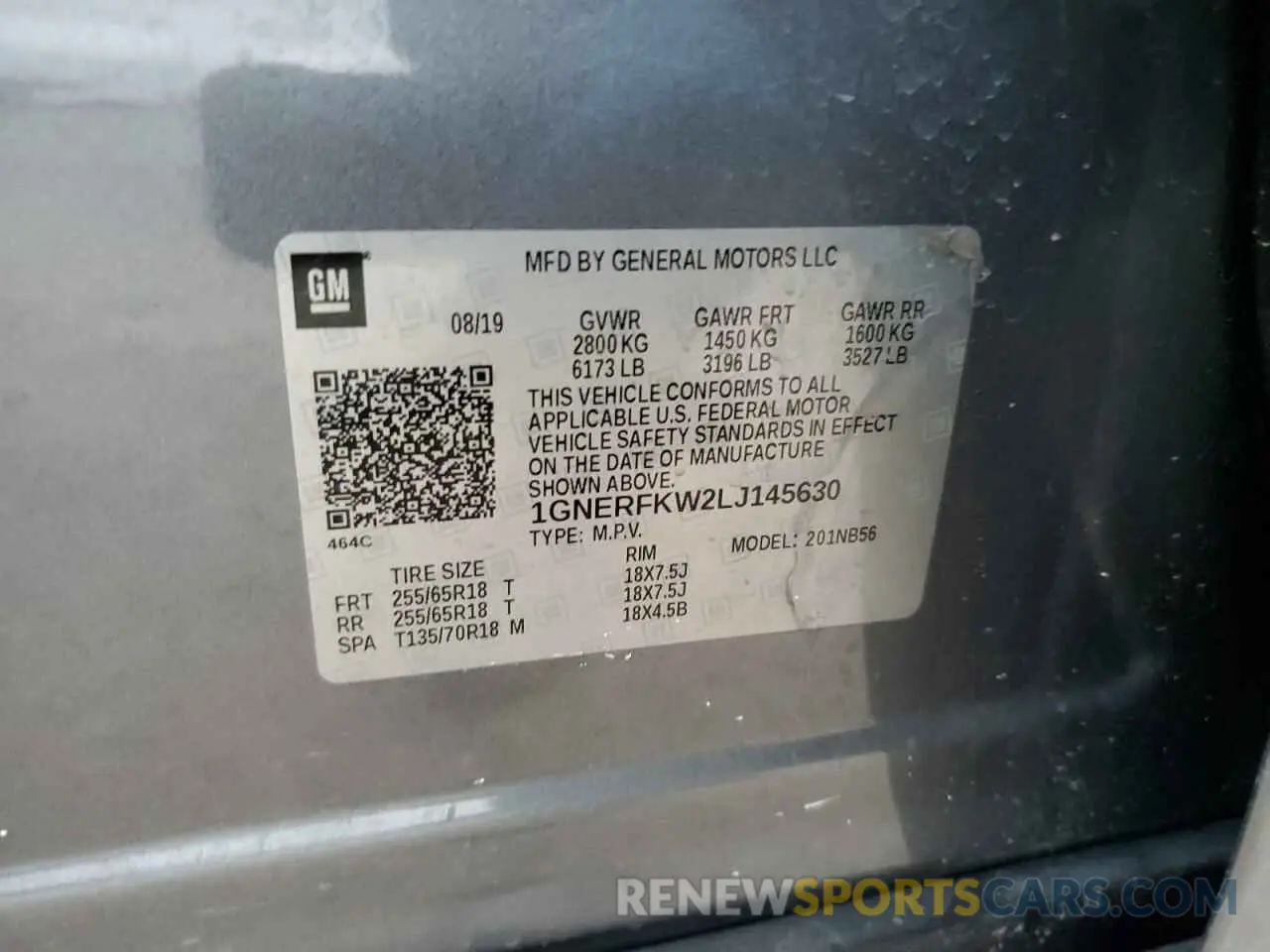 14 fotografías del automóvil dañado 1GNERFKW2LJ145630 CHEVROLET TRAVERSE 2020