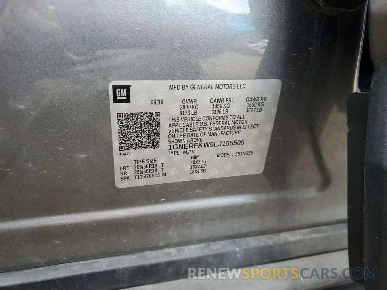 13 fotografías del automóvil dañado 1GNERFKW5LJ155505 CHEVROLET TRAVERSE 2020