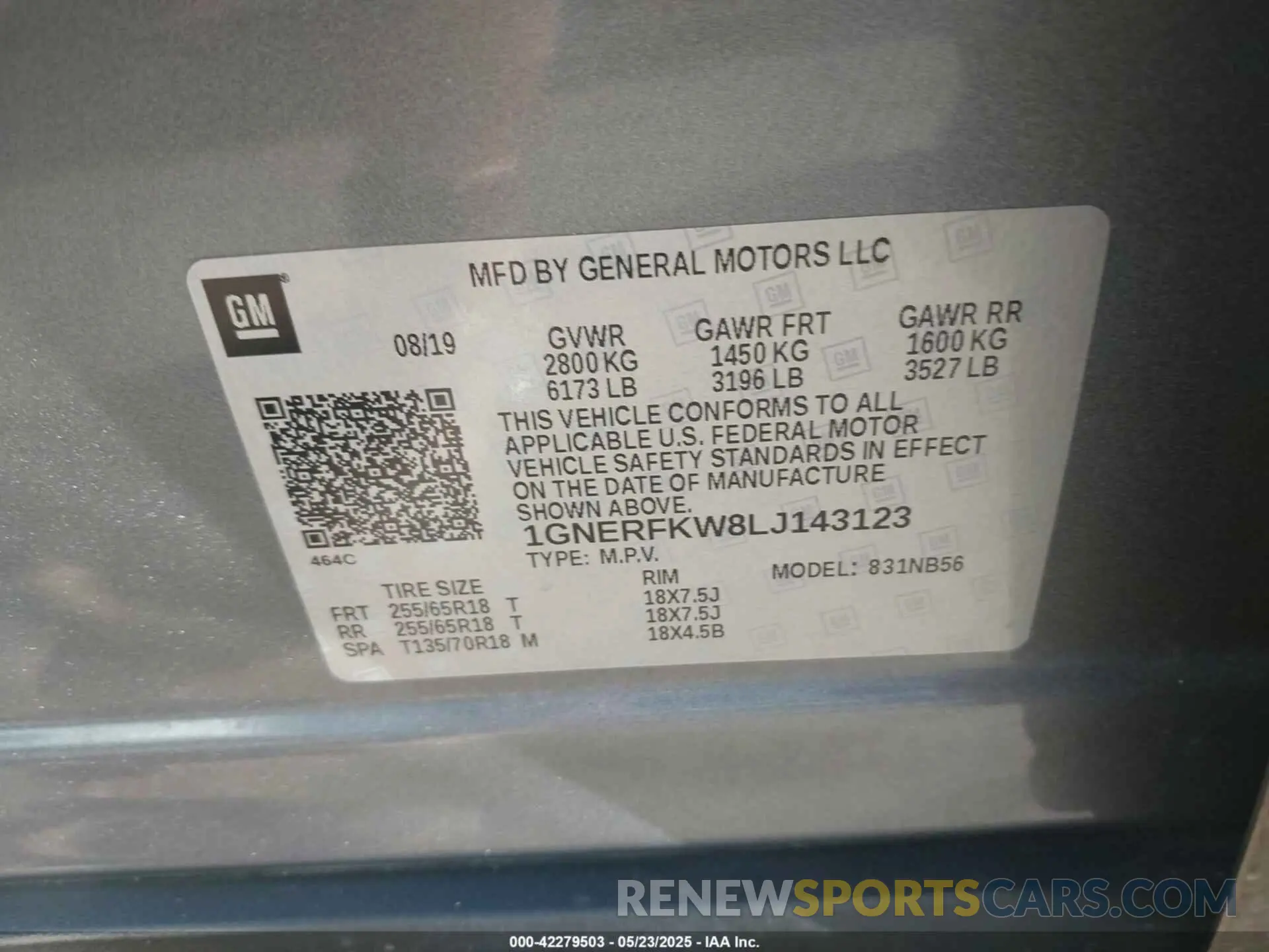 9 fotografías del automóvil dañado 1GNERFKW8LJ143123 CHEVROLET TRAVERSE 2020