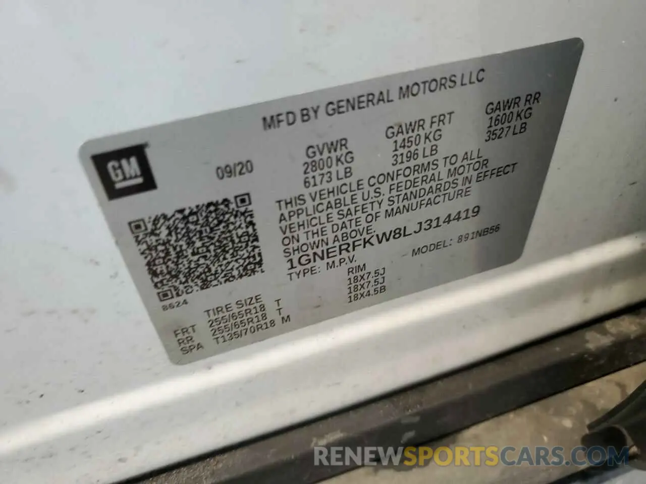 13 fotografías del automóvil dañado 1GNERFKW8LJ314419 CHEVROLET TRAVERSE 2020