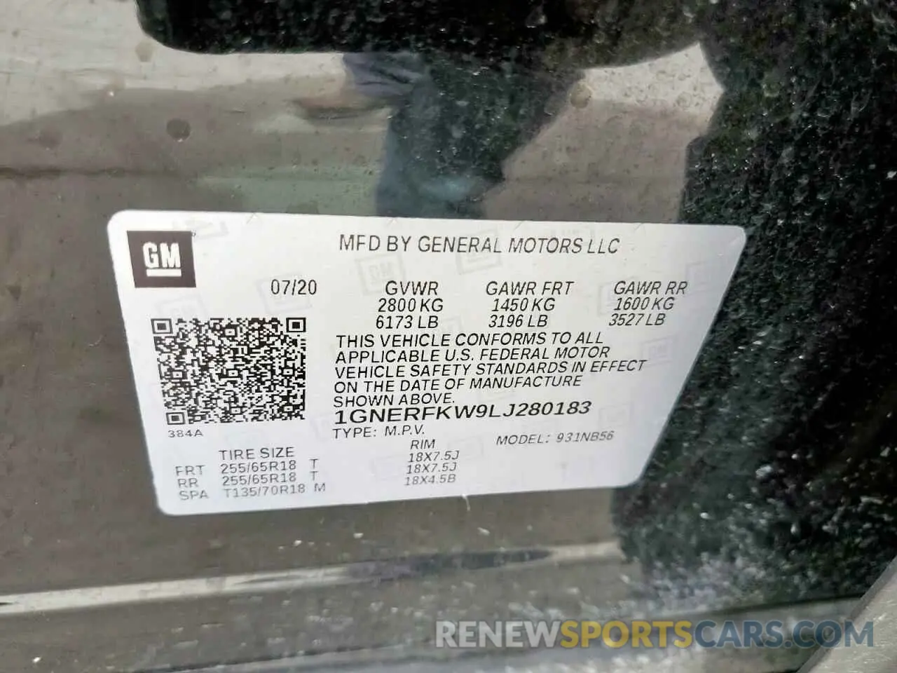 12 fotografías del automóvil dañado 1GNERFKW9LJ280183 CHEVROLET TRAVERSE 2020