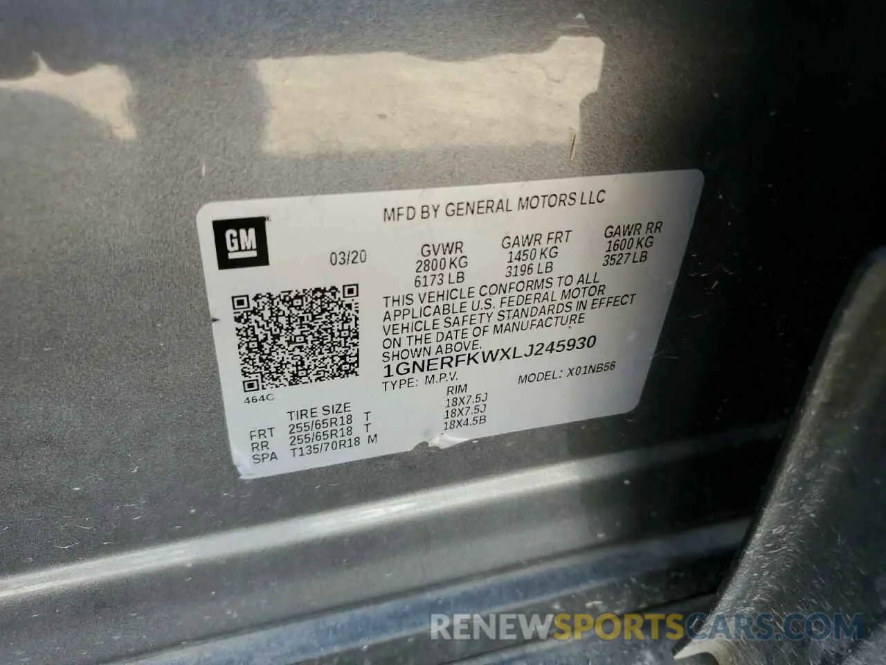 14 fotografías del automóvil dañado 1GNERFKWXLJ245930 CHEVROLET TRAVERSE 2020
