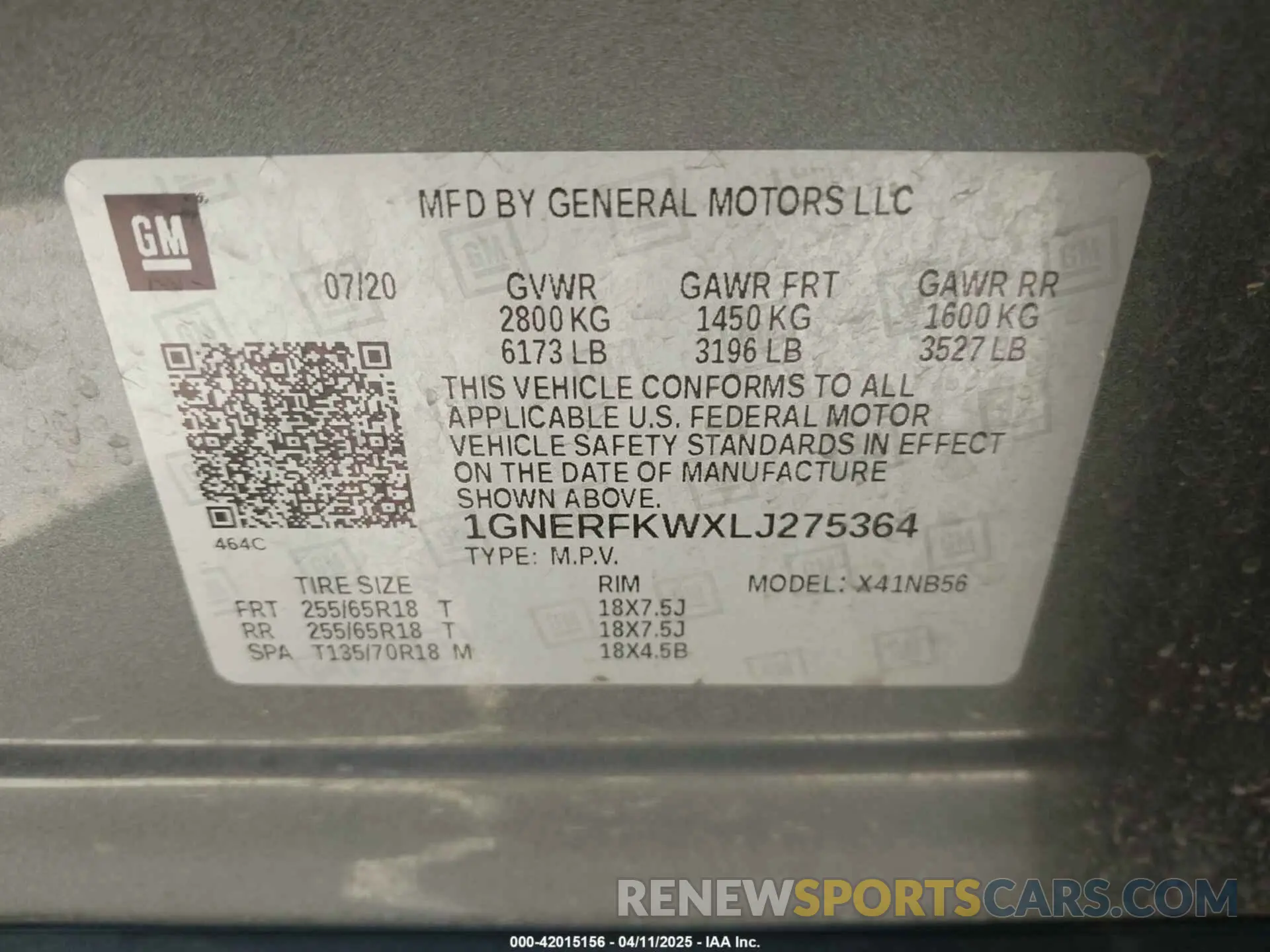 9 fotografías del automóvil dañado 1GNERFKWXLJ275364 CHEVROLET TRAVERSE 2020