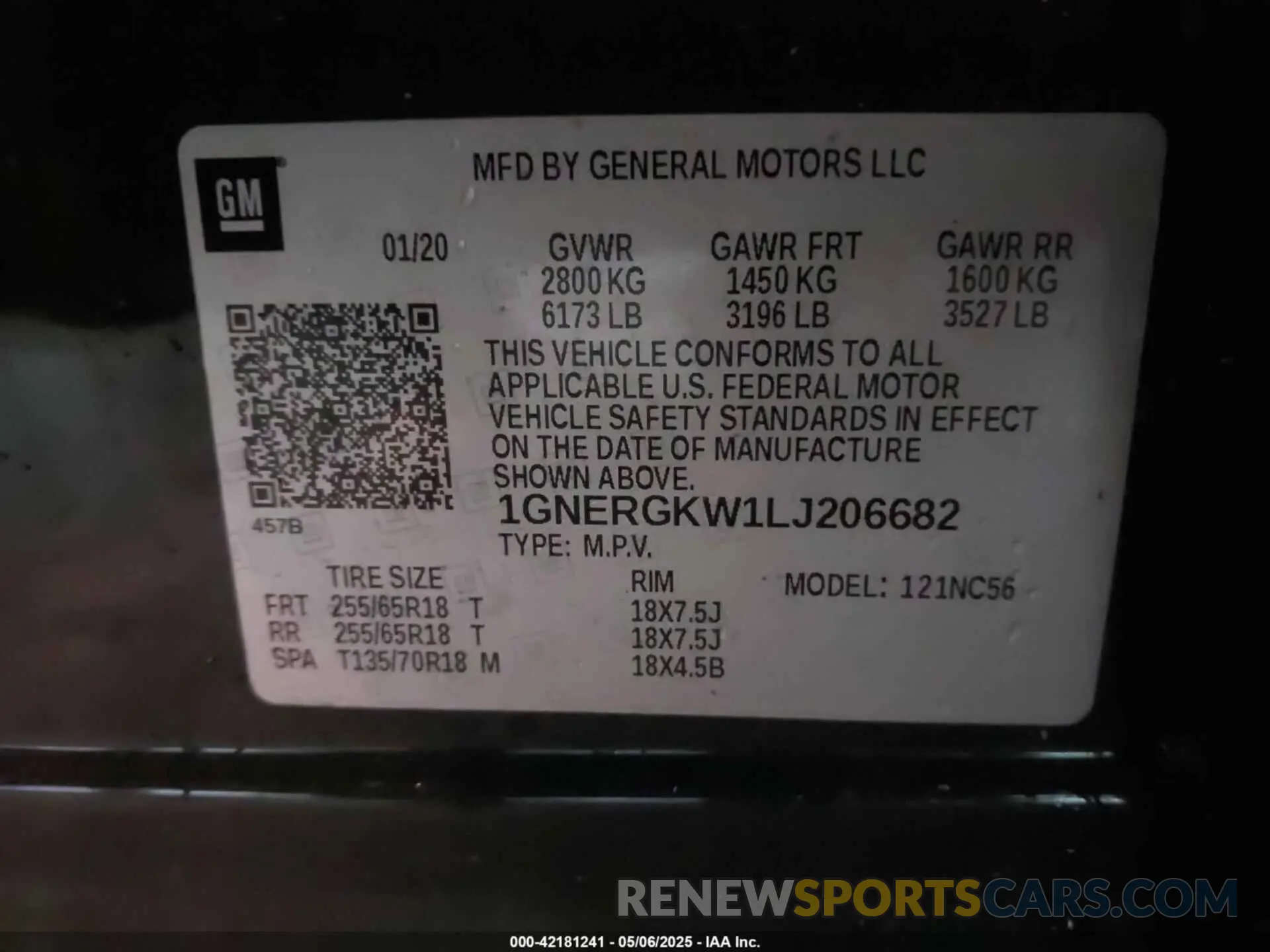 9 fotografías del automóvil dañado 1GNERGKW1LJ206682 CHEVROLET TRAVERSE 2020