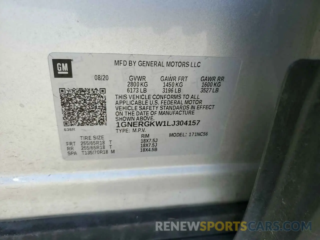 13 fotografías del automóvil dañado 1GNERGKW1LJ304157 CHEVROLET TRAVERSE 2020