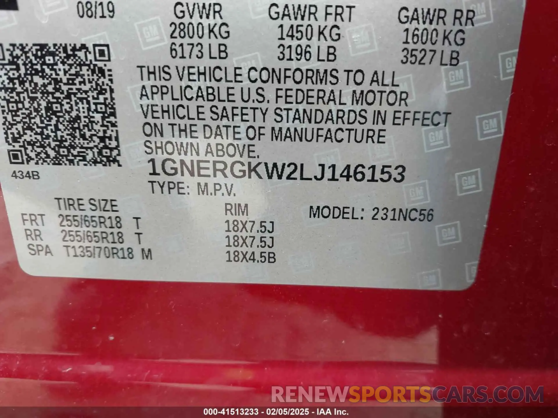 9 fotografías del automóvil dañado 1GNERGKW2LJ146153 CHEVROLET TRAVERSE 2020
