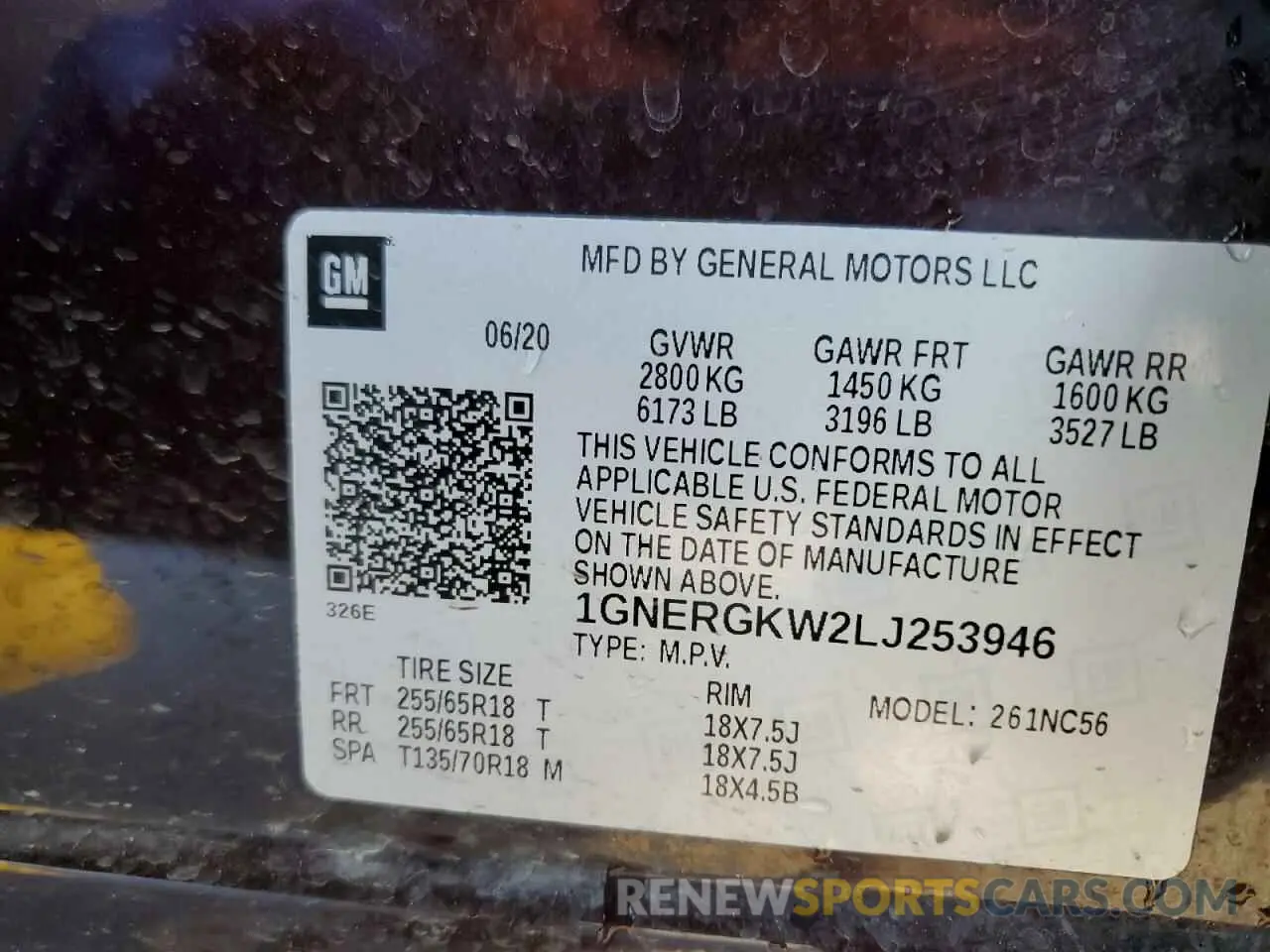 13 fotografías del automóvil dañado 1GNERGKW2LJ253946 CHEVROLET TRAVERSE 2020