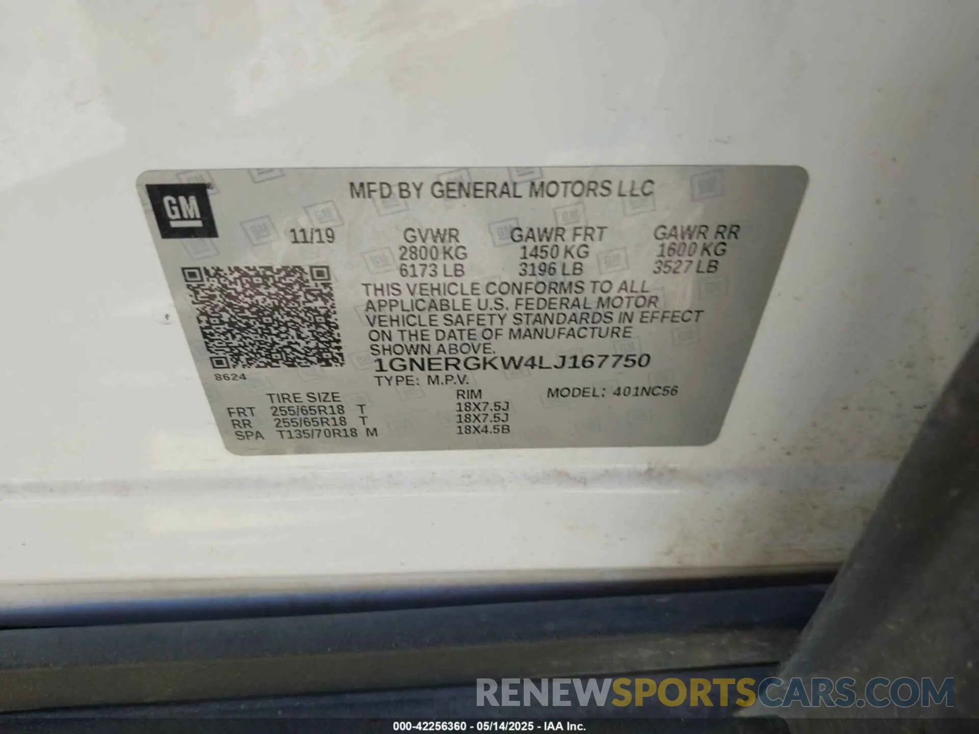 9 fotografías del automóvil dañado 1GNERGKW4LJ167750 CHEVROLET TRAVERSE 2020