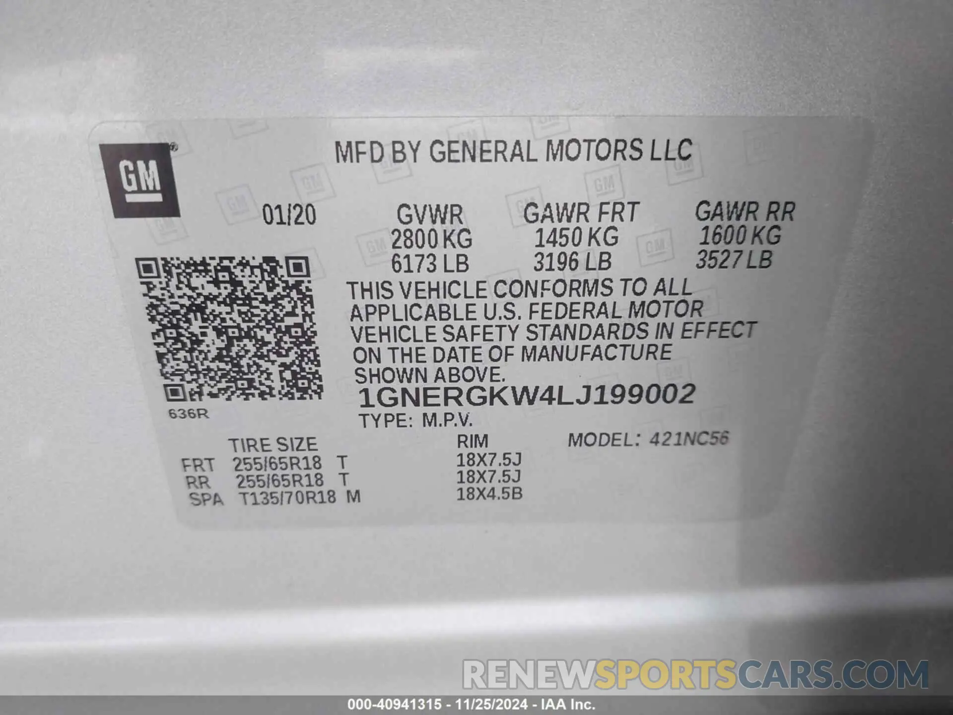 9 fotografías del automóvil dañado 1GNERGKW4LJ199002 CHEVROLET TRAVERSE 2020