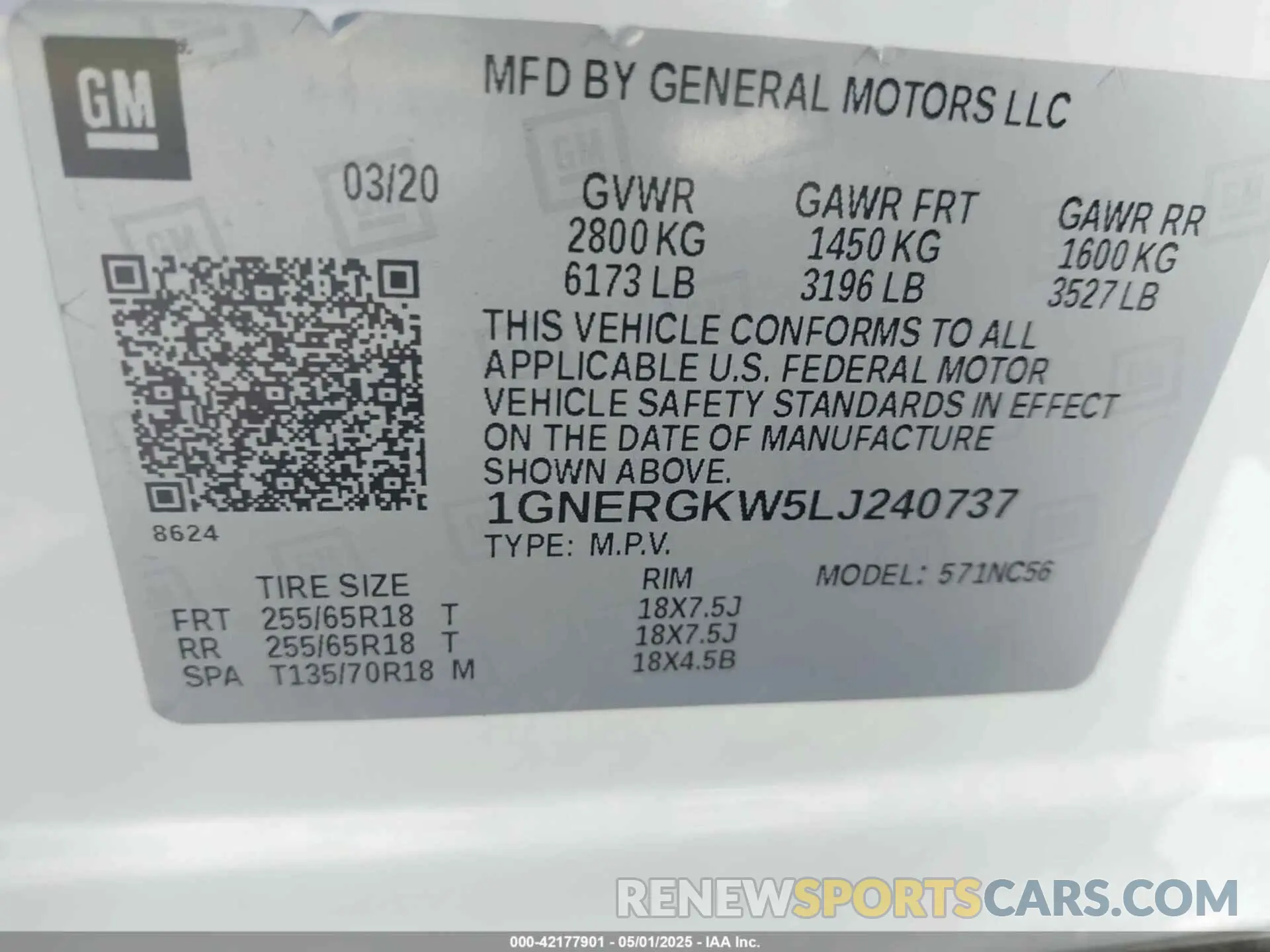 9 fotografías del automóvil dañado 1GNERGKW5LJ240737 CHEVROLET TRAVERSE 2020