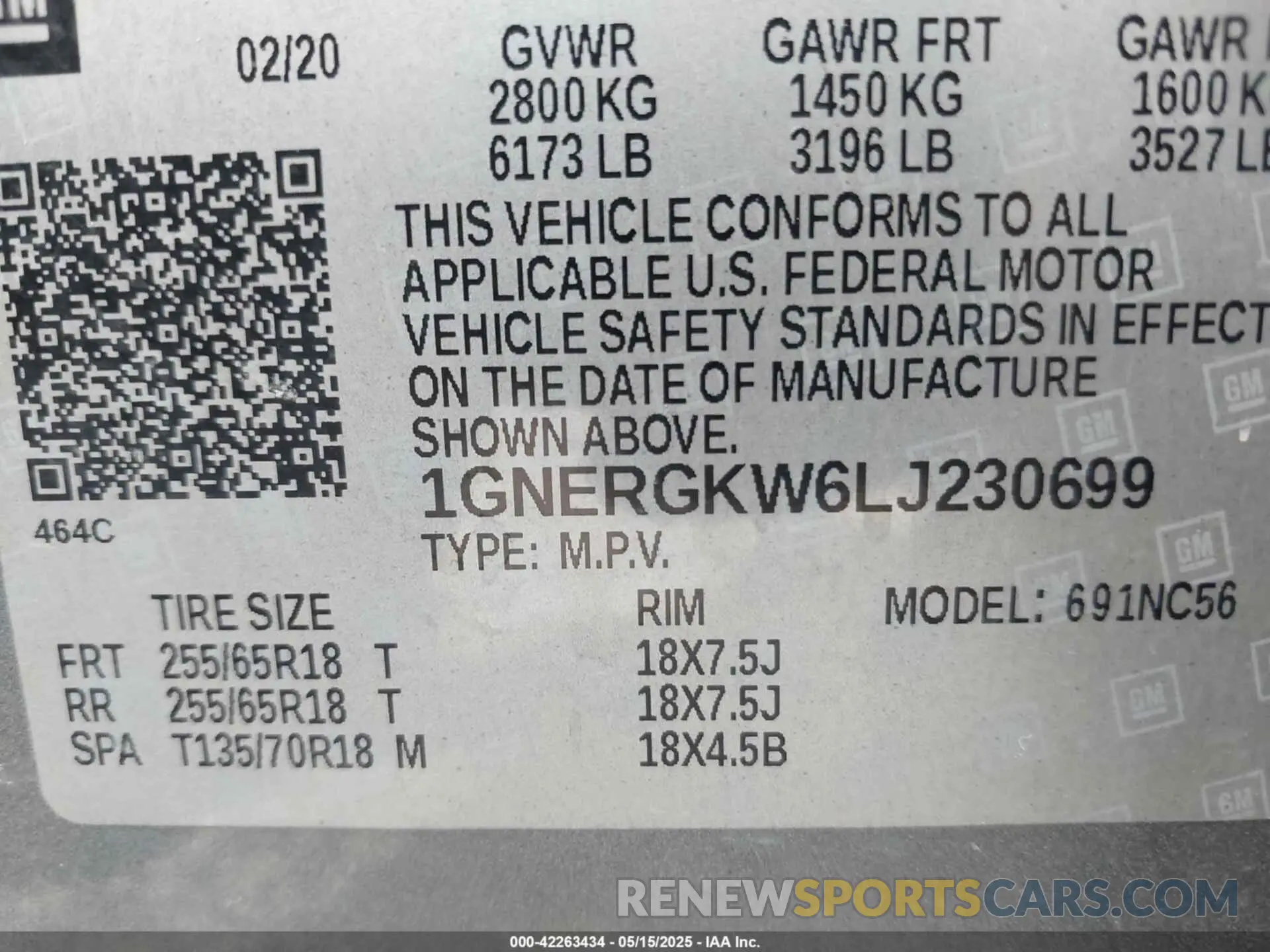 9 fotografías del automóvil dañado 1GNERGKW6LJ230699 CHEVROLET TRAVERSE 2020