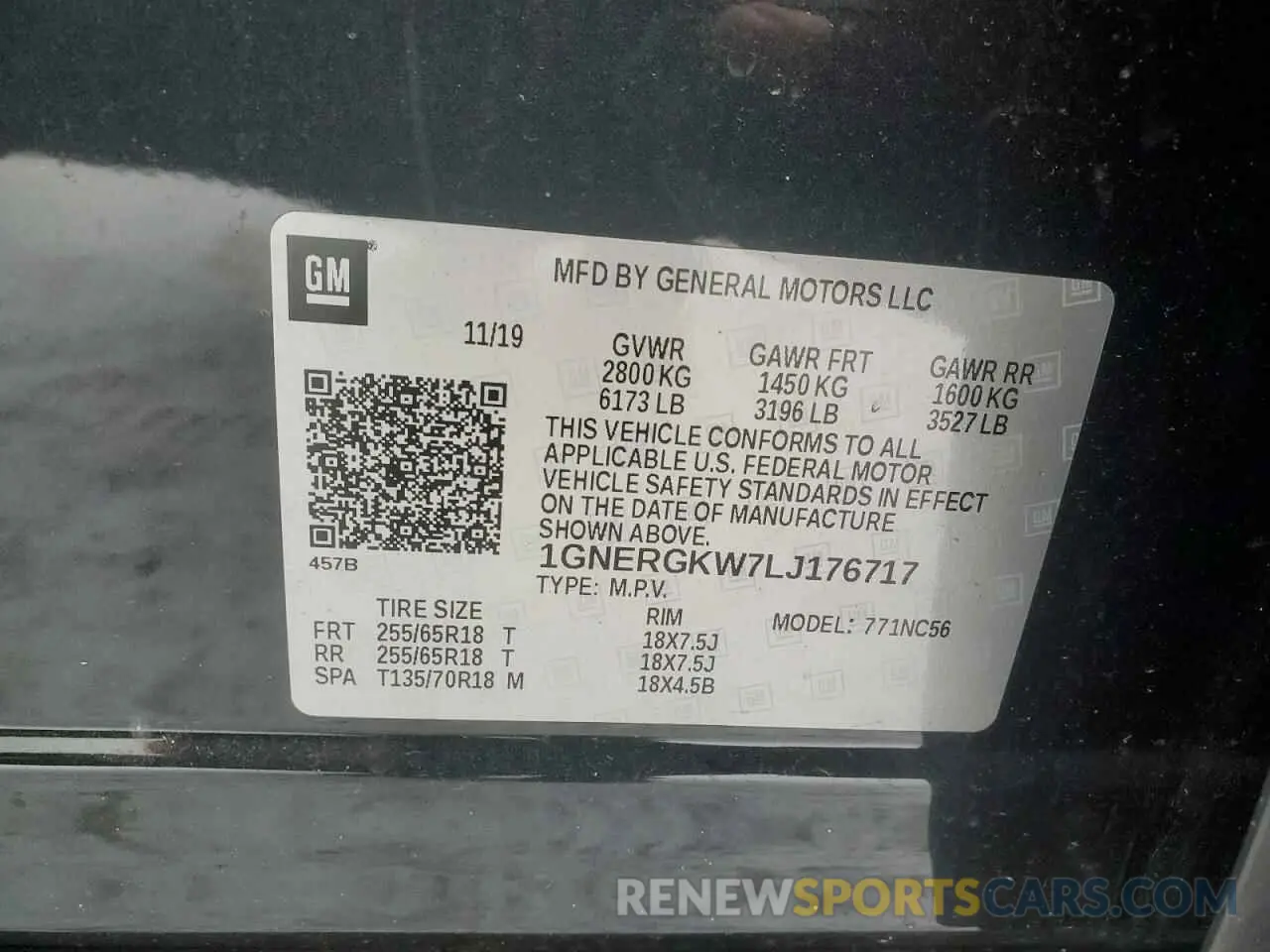 13 fotografías del automóvil dañado 1GNERGKW7LJ176717 CHEVROLET TRAVERSE 2020