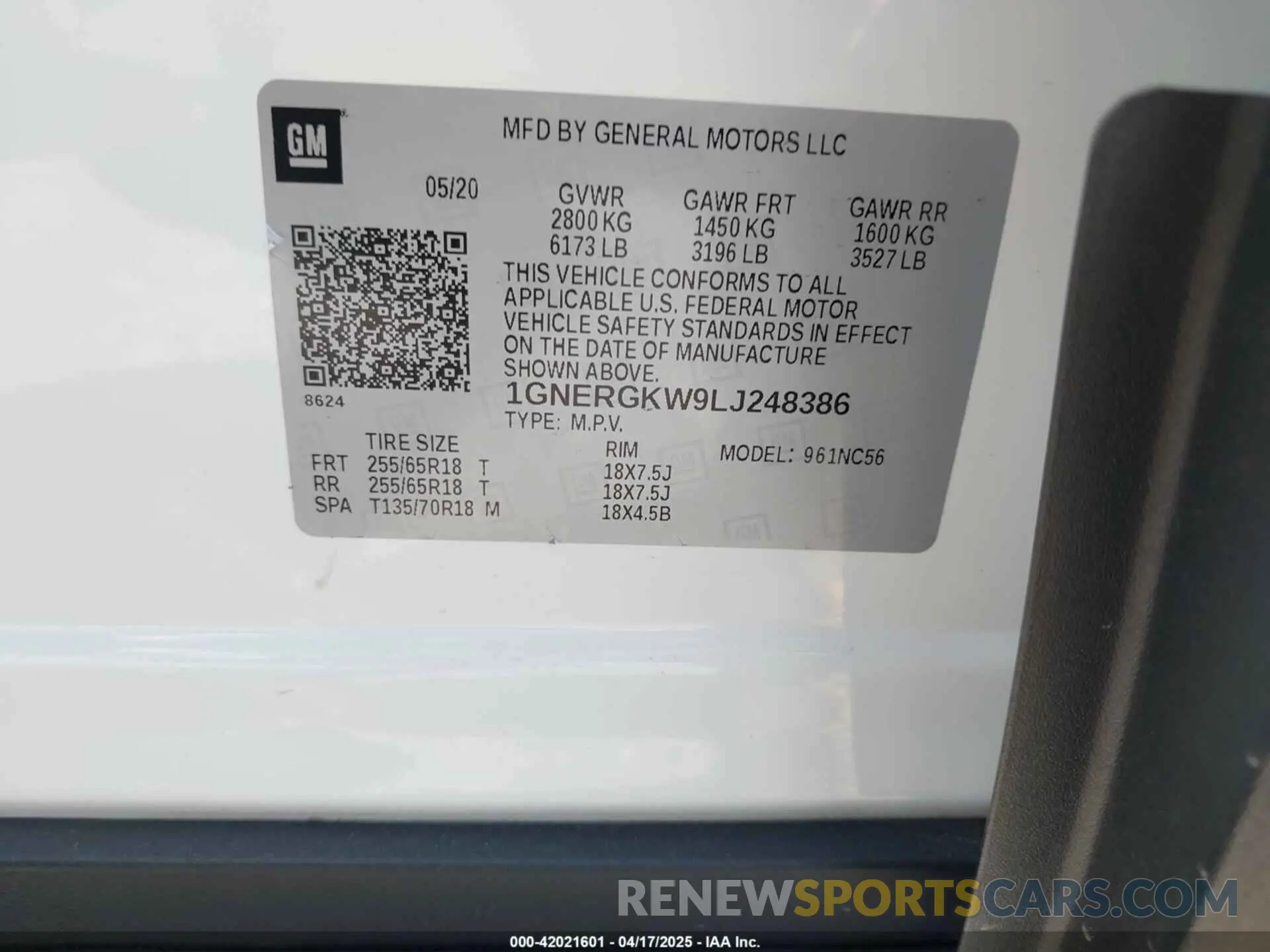 9 fotografías del automóvil dañado 1GNERGKW9LJ248386 CHEVROLET TRAVERSE 2020