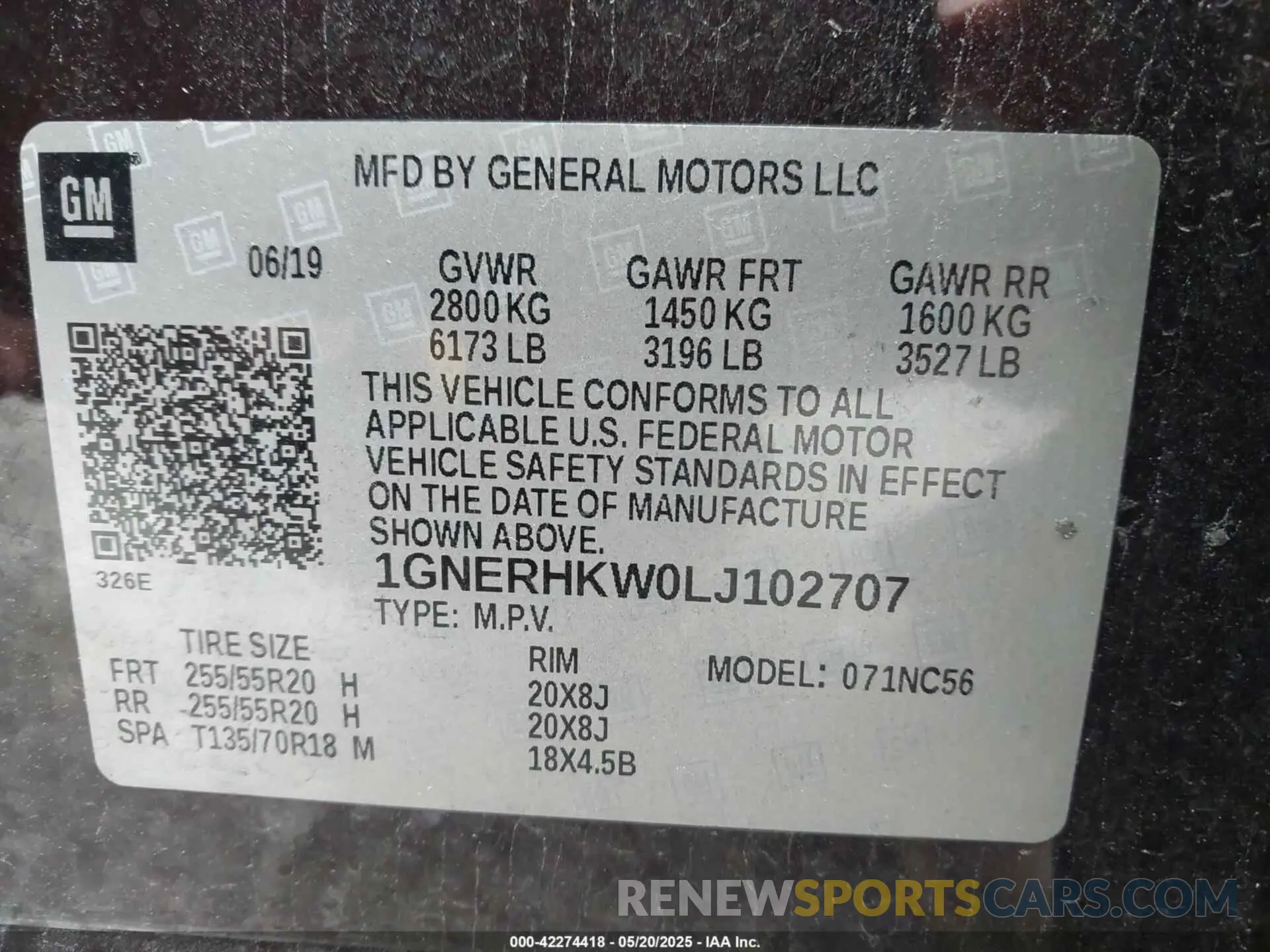 9 fotografías del automóvil dañado 1GNERHKW0LJ102707 CHEVROLET TRAVERSE 2020