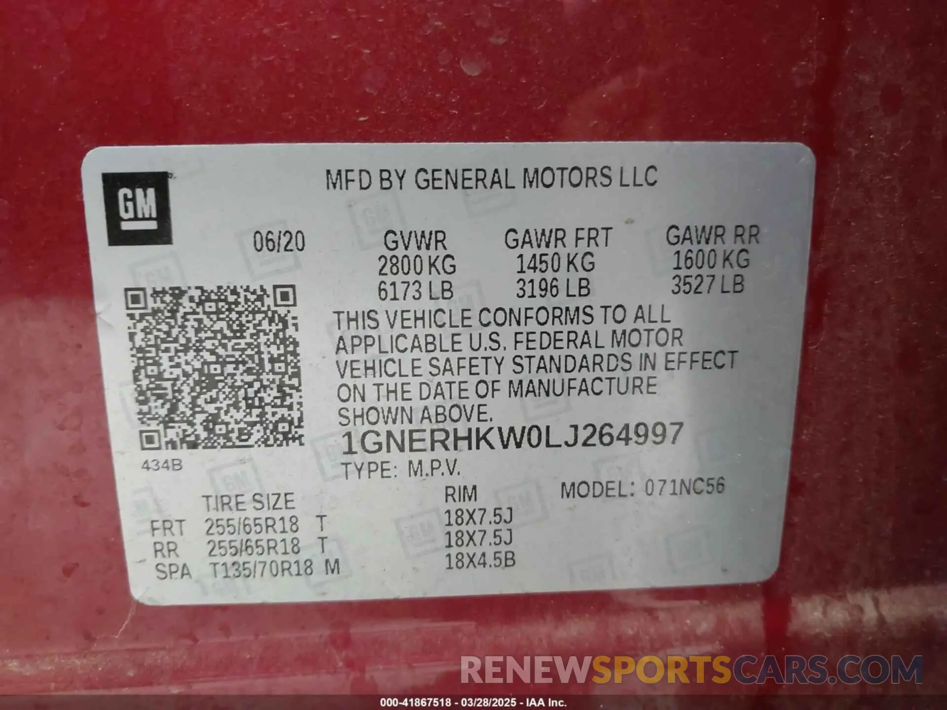 9 fotografías del automóvil dañado 1GNERHKW0LJ264997 CHEVROLET TRAVERSE 2020