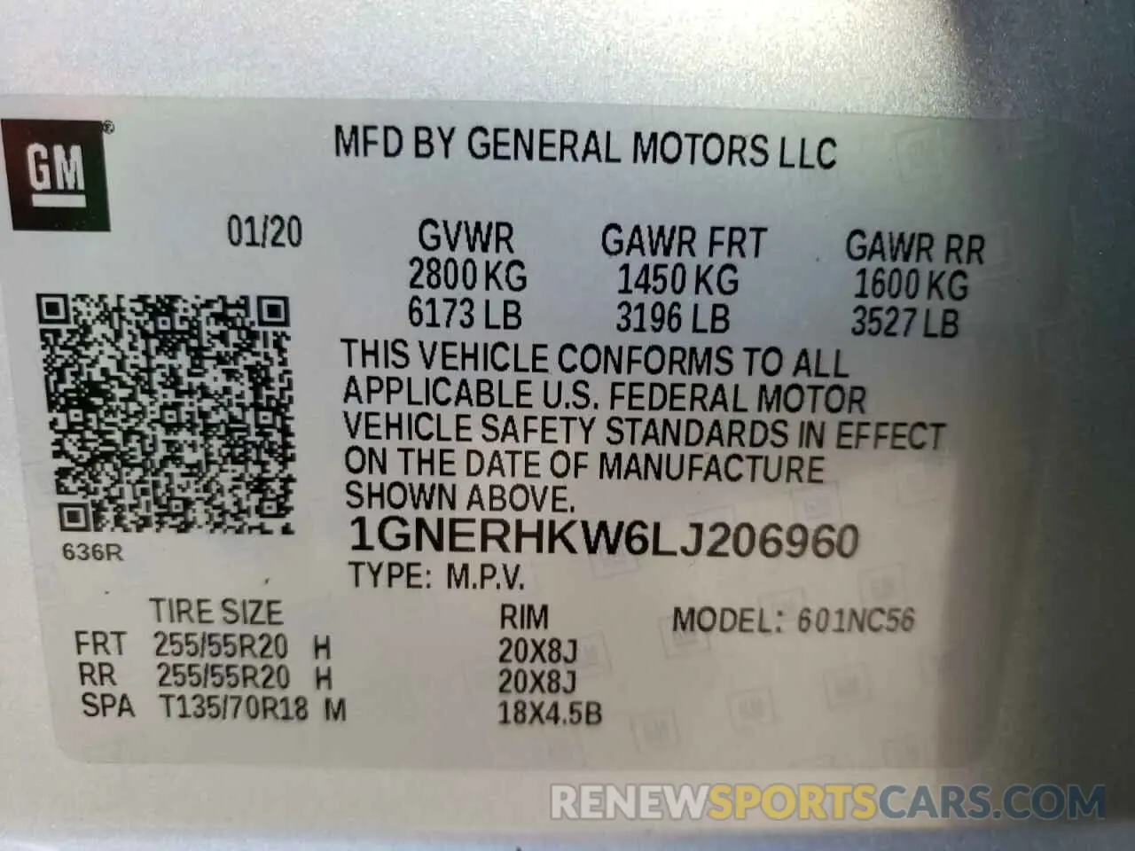 15 fotografías del automóvil dañado 1GNERHKW6LJ206960 CHEVROLET TRAVERSE 2020