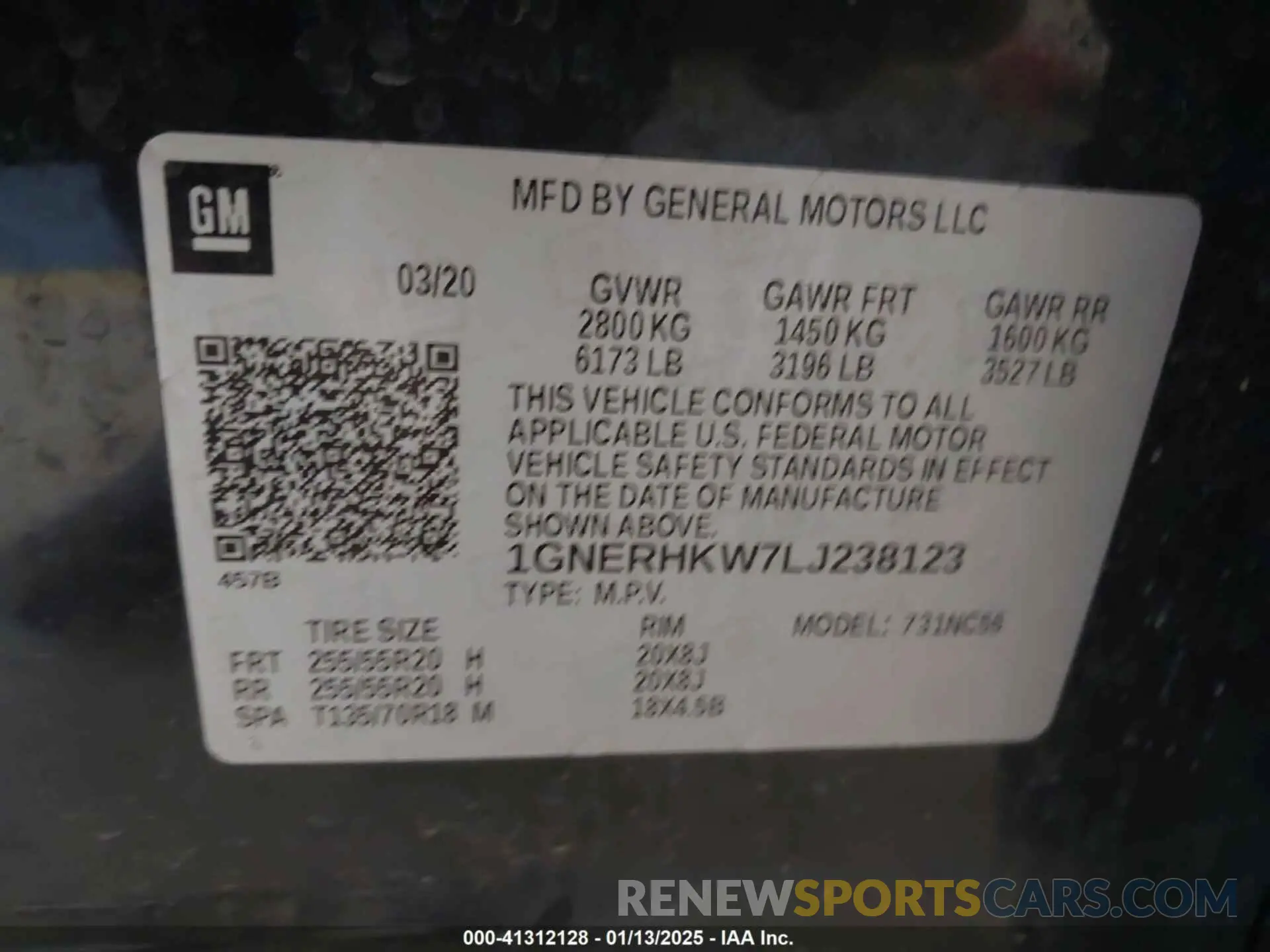 9 fotografías del automóvil dañado 1GNERHKW7LJ238123 CHEVROLET TRAVERSE 2020