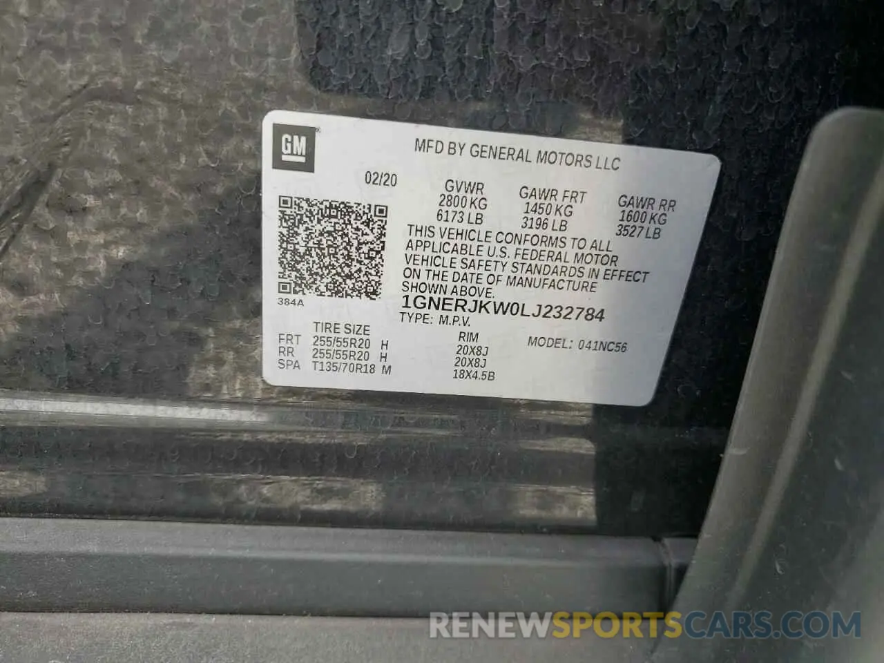 14 fotografías del automóvil dañado 1GNERJKW0LJ232784 CHEVROLET TRAVERSE 2020