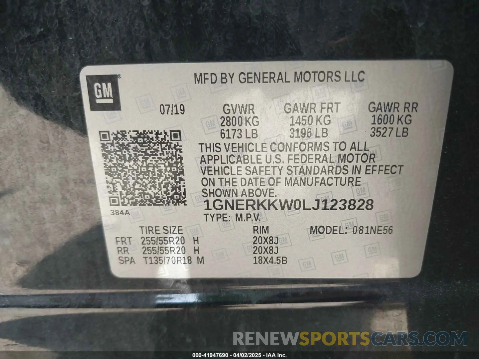 9 fotografías del automóvil dañado 1GNERKKW0LJ123828 CHEVROLET TRAVERSE 2020
