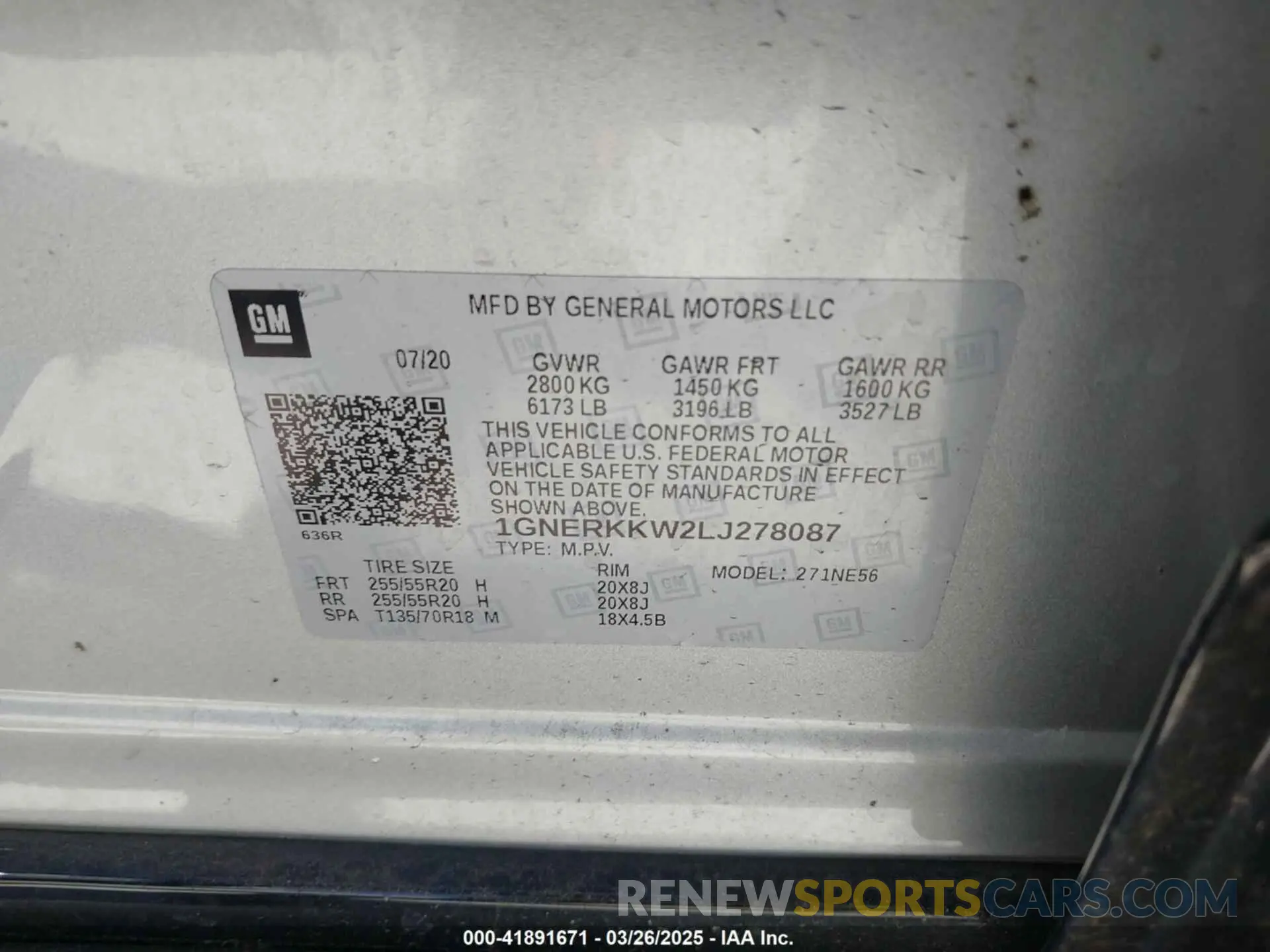 9 fotografías del automóvil dañado 1GNERKKW2LJ278087 CHEVROLET TRAVERSE 2020