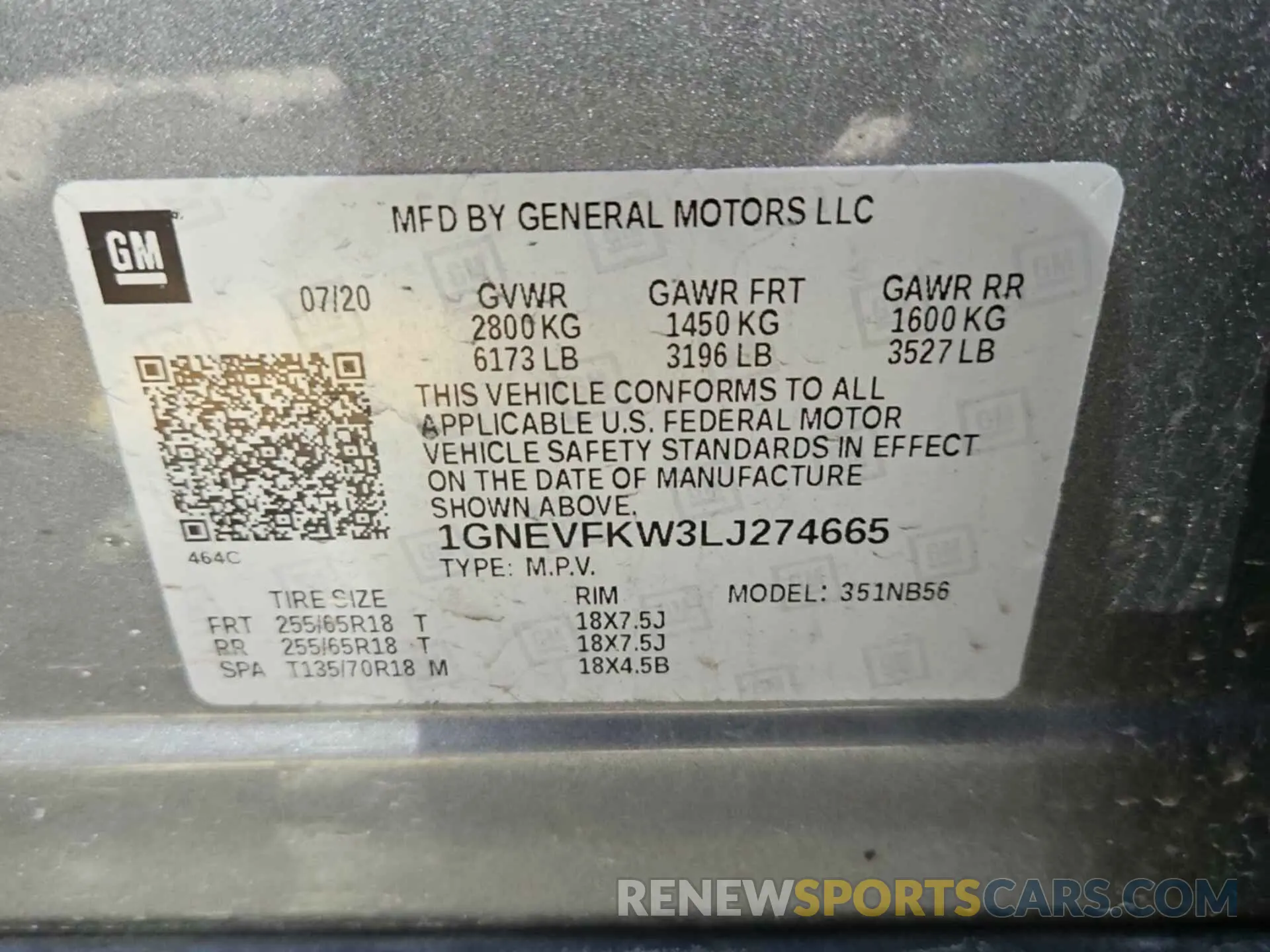 30 fotografías del automóvil dañado 1GNEVFKW3LJ274665 CHEVROLET TRAVERSE 2020
