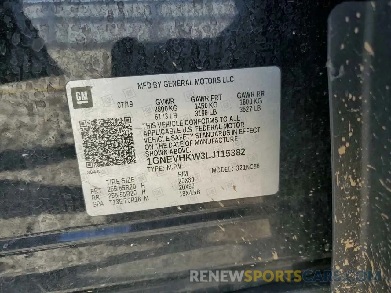 13 fotografías del automóvil dañado 1GNEVHKW3LJ115382 CHEVROLET TRAVERSE 2020