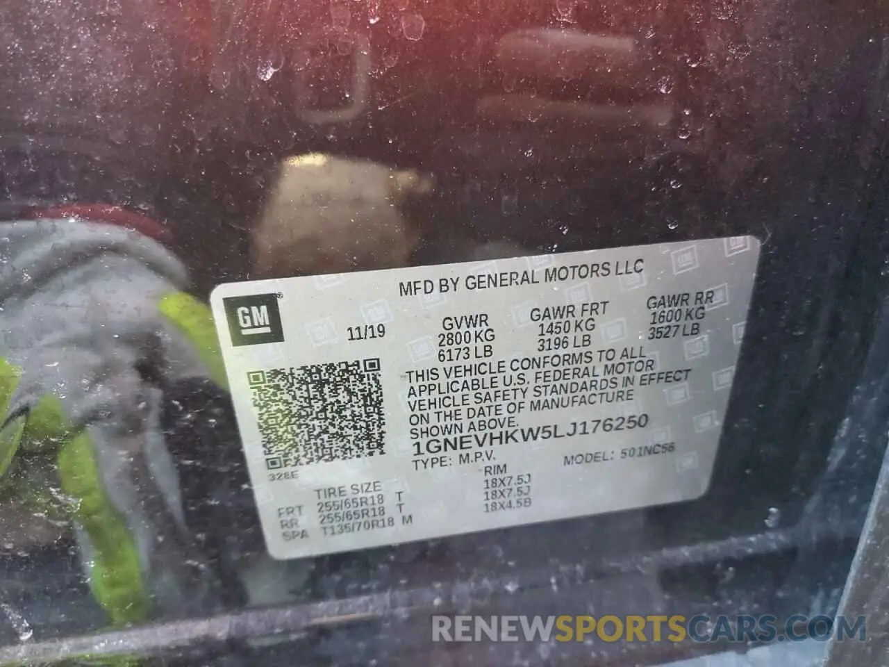 13 fotografías del automóvil dañado 1GNEVHKW5LJ176250 CHEVROLET TRAVERSE 2020