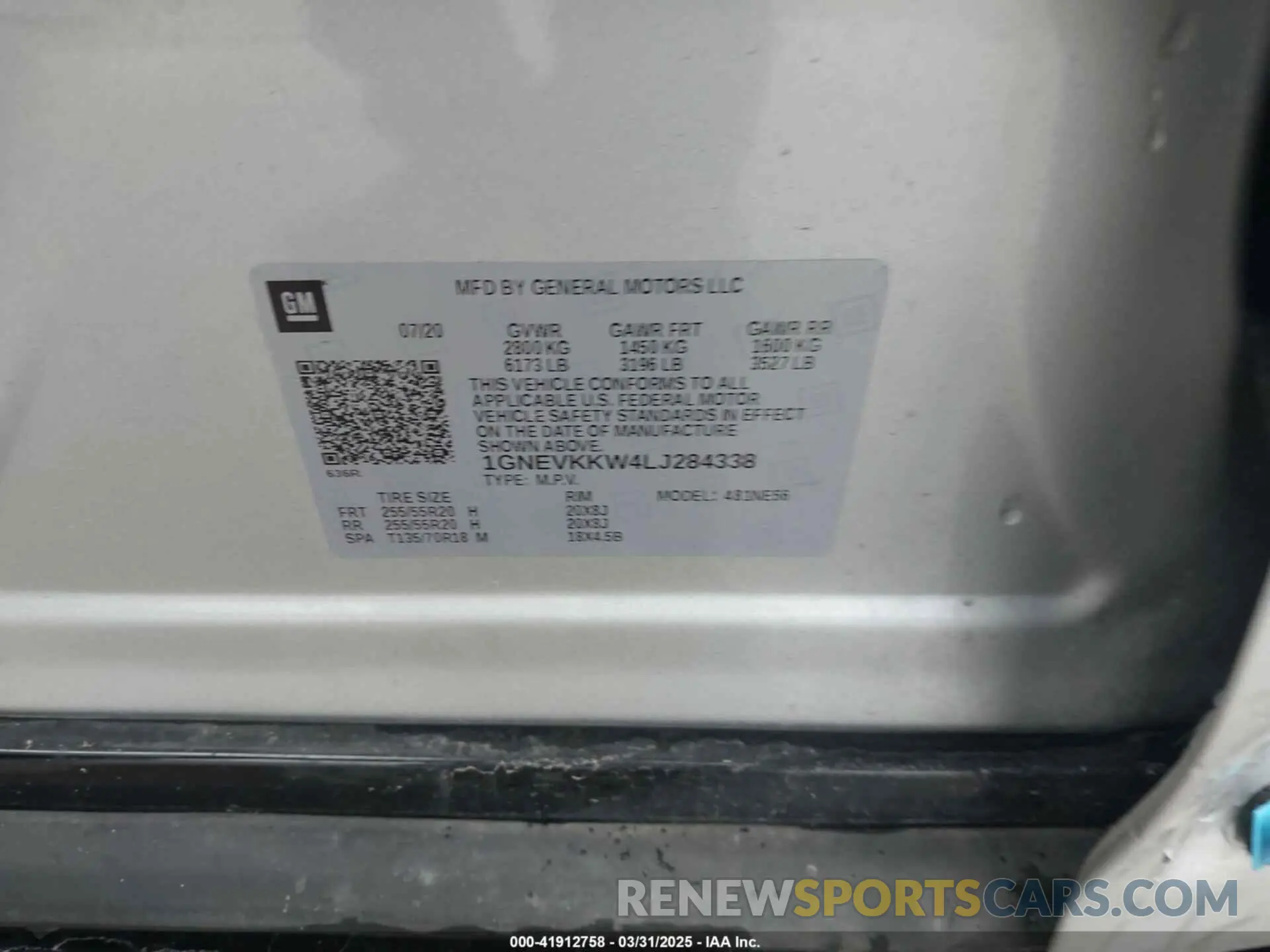9 fotografías del automóvil dañado 1GNEVKKW4LJ284338 CHEVROLET TRAVERSE 2020