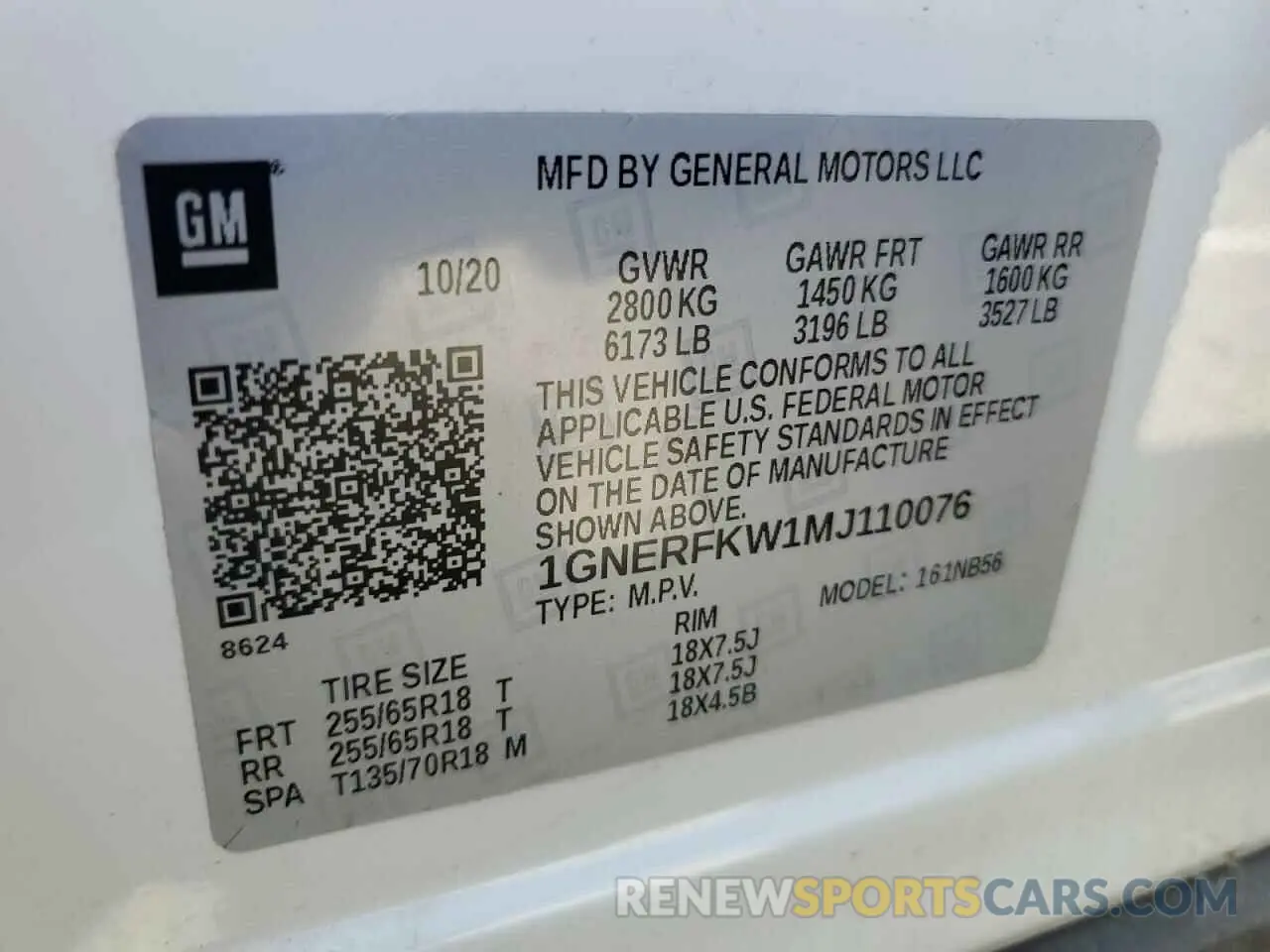 13 fotografías del automóvil dañado 1GNERFKW1MJ110076 CHEVROLET TRAVERSE 2021