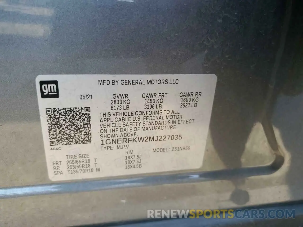 14 fotografías del automóvil dañado 1GNERFKW2MJ227035 CHEVROLET TRAVERSE 2021