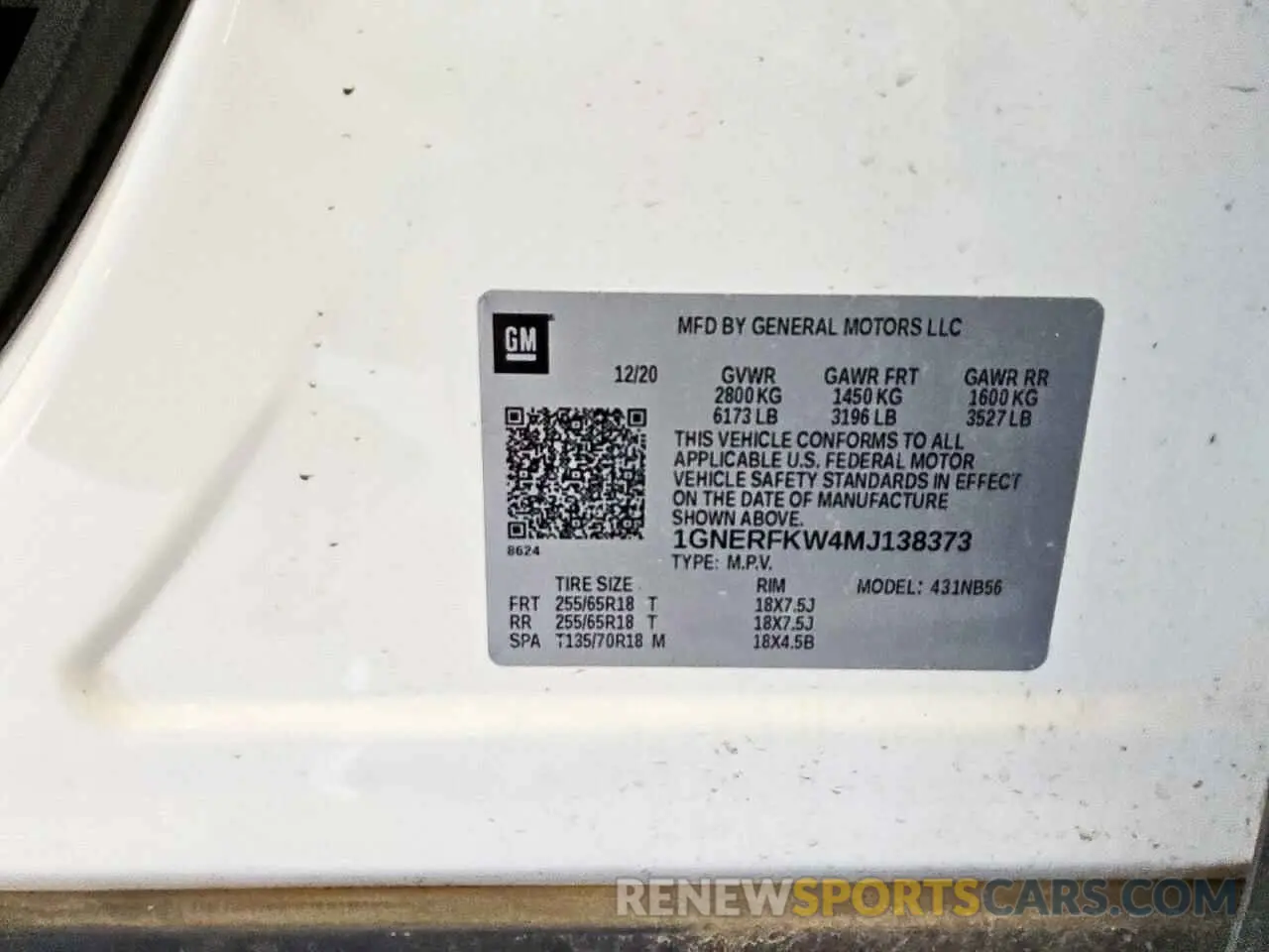 12 fotografías del automóvil dañado 1GNERFKW4MJ138373 CHEVROLET TRAVERSE 2021
